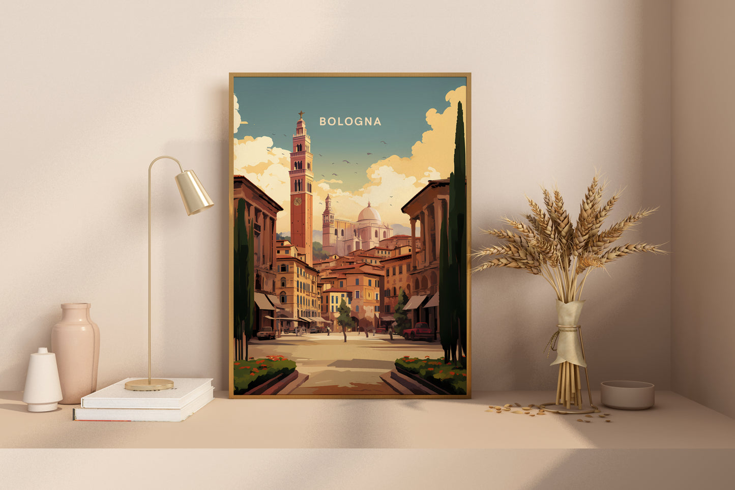 Bologna Italy Travel Print Poster - Pitchers Design