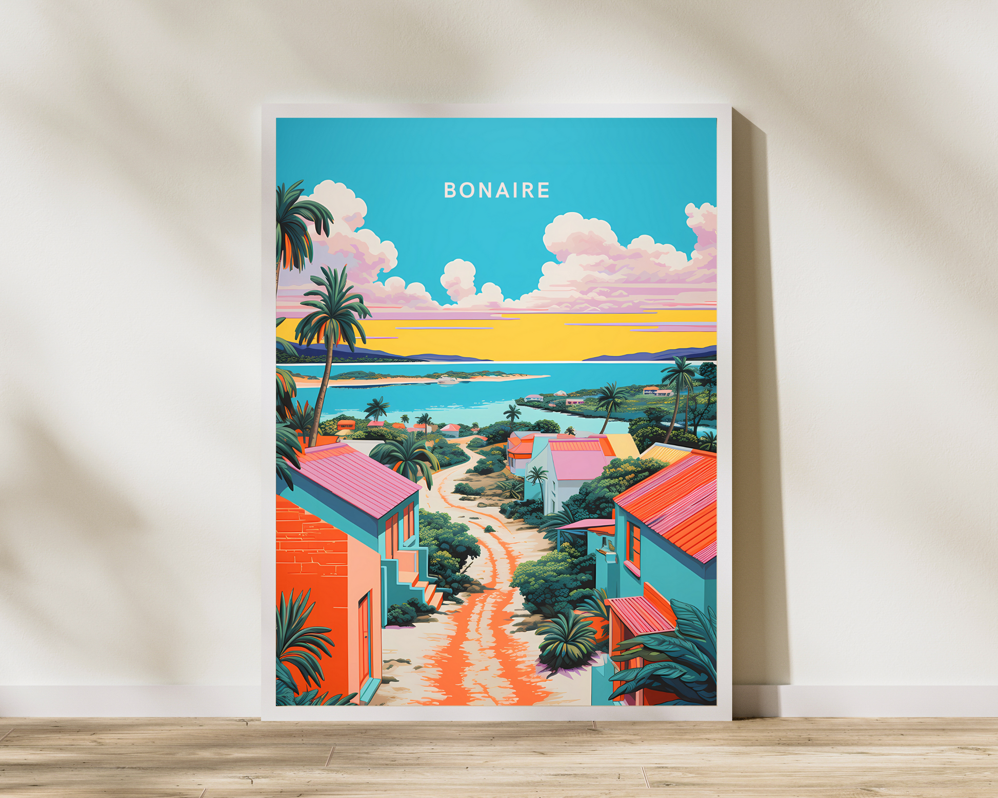 Bonaire Caribbean Travel Poster Print - Pitchers Design