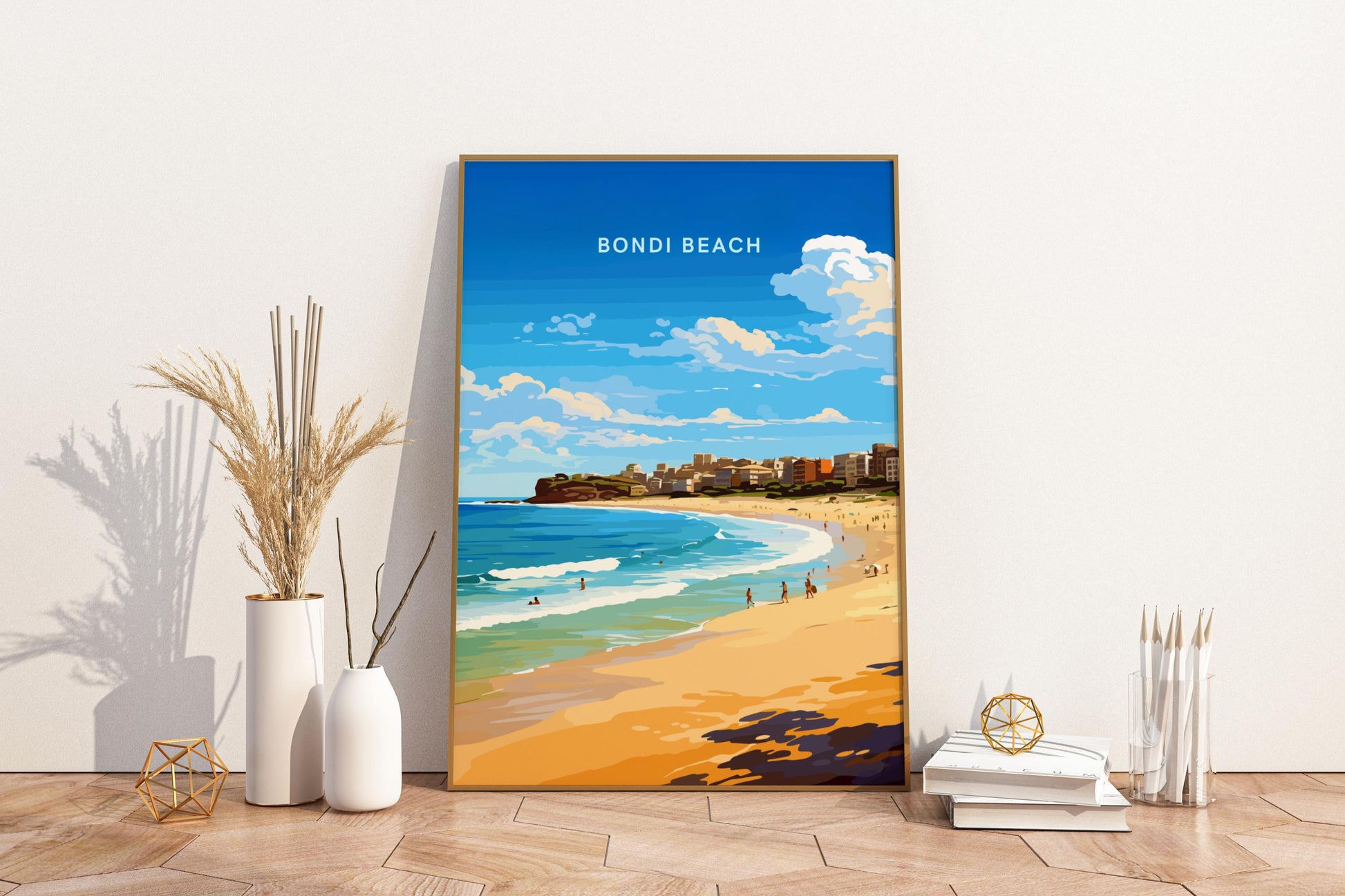 Bondi Beach Australia Travel Print Poster - Pitchers Design