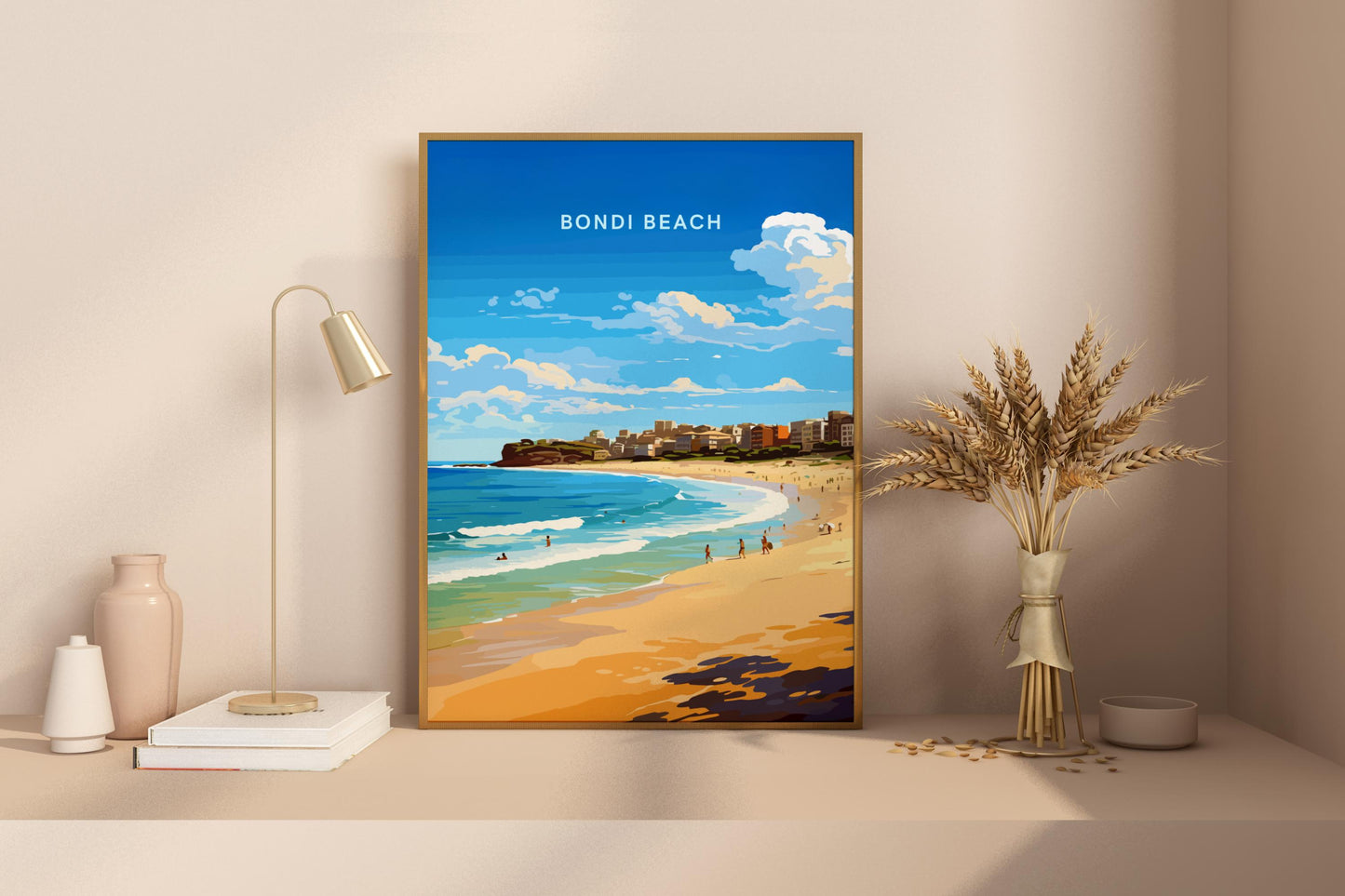 Bondi Beach Australia Travel Print Poster - Pitchers Design