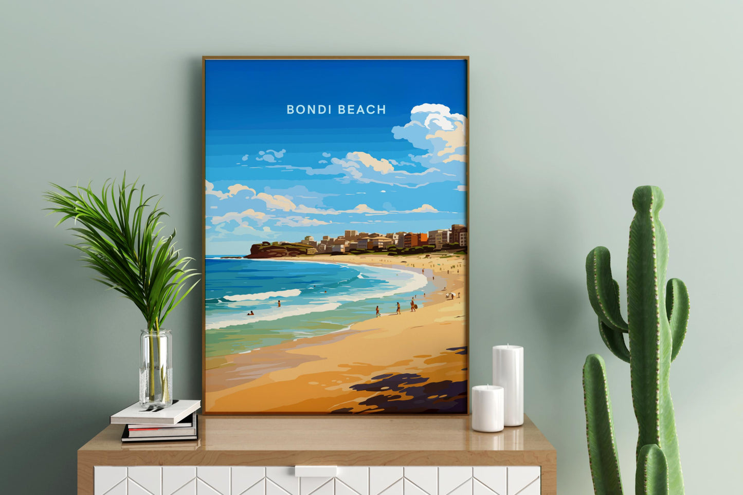 Bondi Beach Australia Travel Print Poster - Pitchers Design