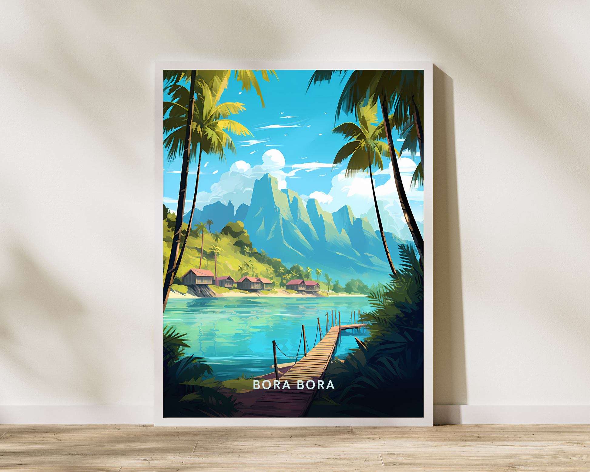 Bora Bora French Polynesia Travel Poster Print - Pitchers Design