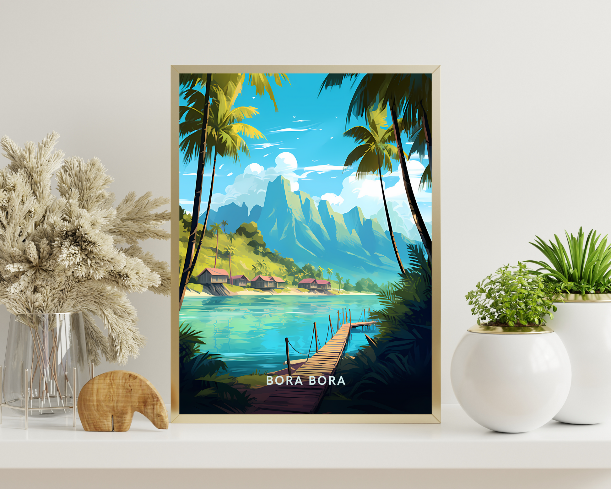 Bora Bora French Polynesia Travel Poster Print - Pitchers Design