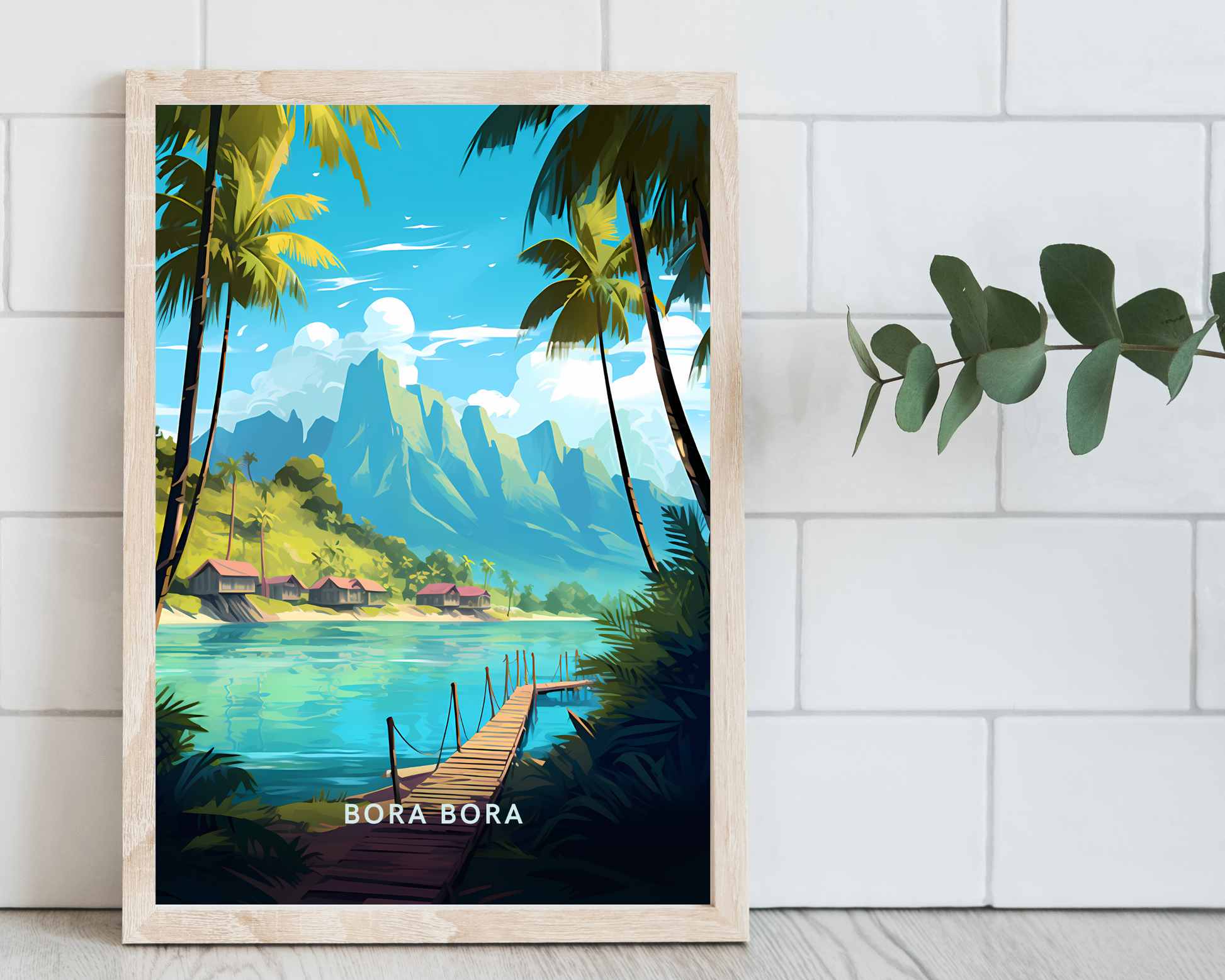 Bora Bora French Polynesia Travel Poster Print - Pitchers Design