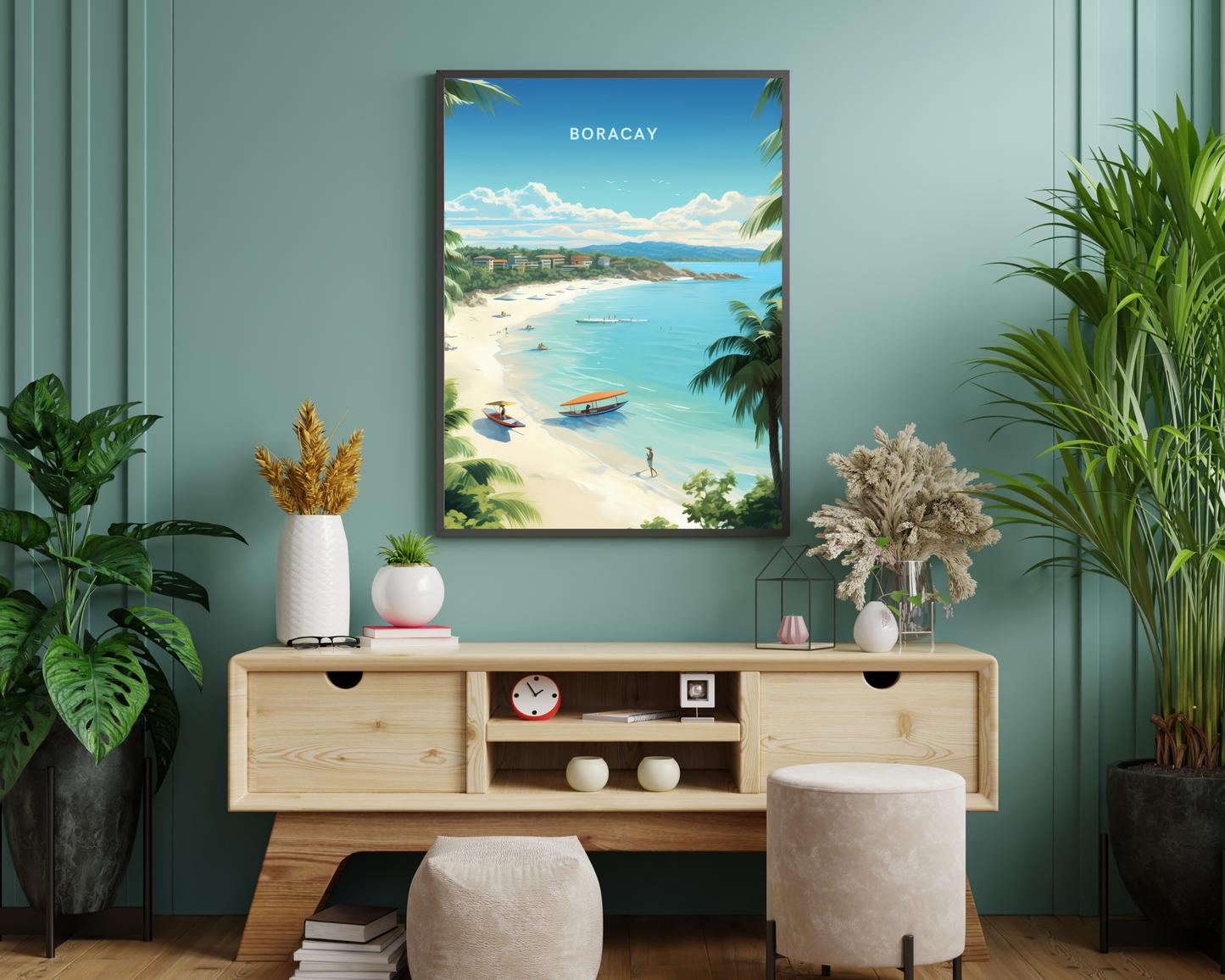 Boracay Philippines Travel Poster Print - Pitchers Design