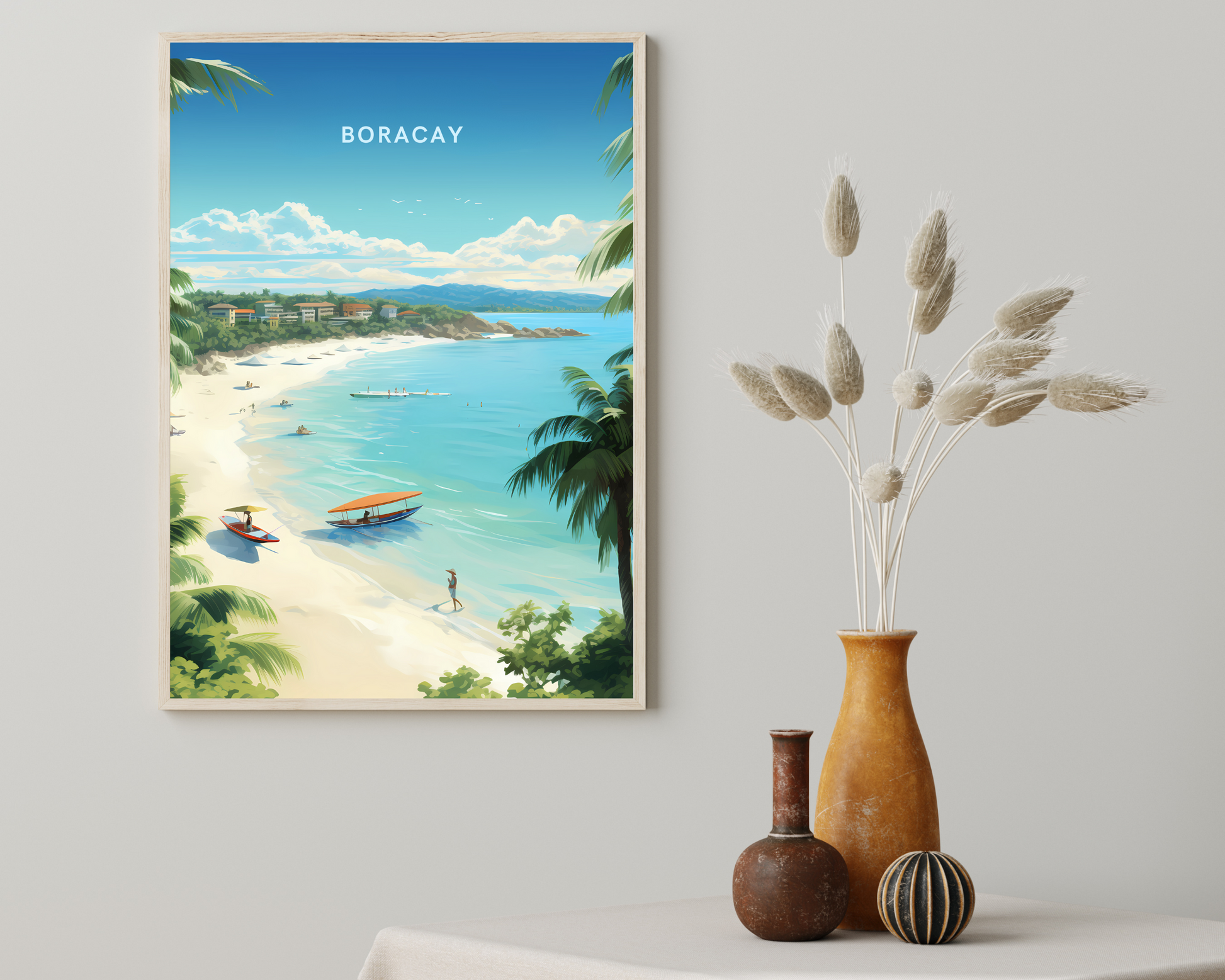 Boracay Philippines Travel Poster Print - Pitchers Design