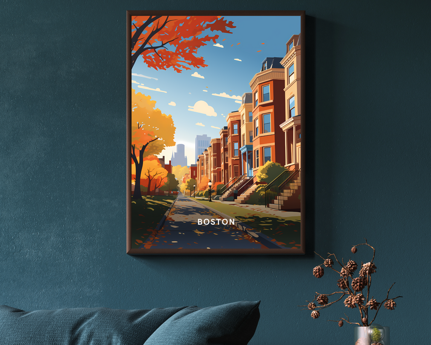 Boston Massachusetts Travel Poster Print - Pitchers Design