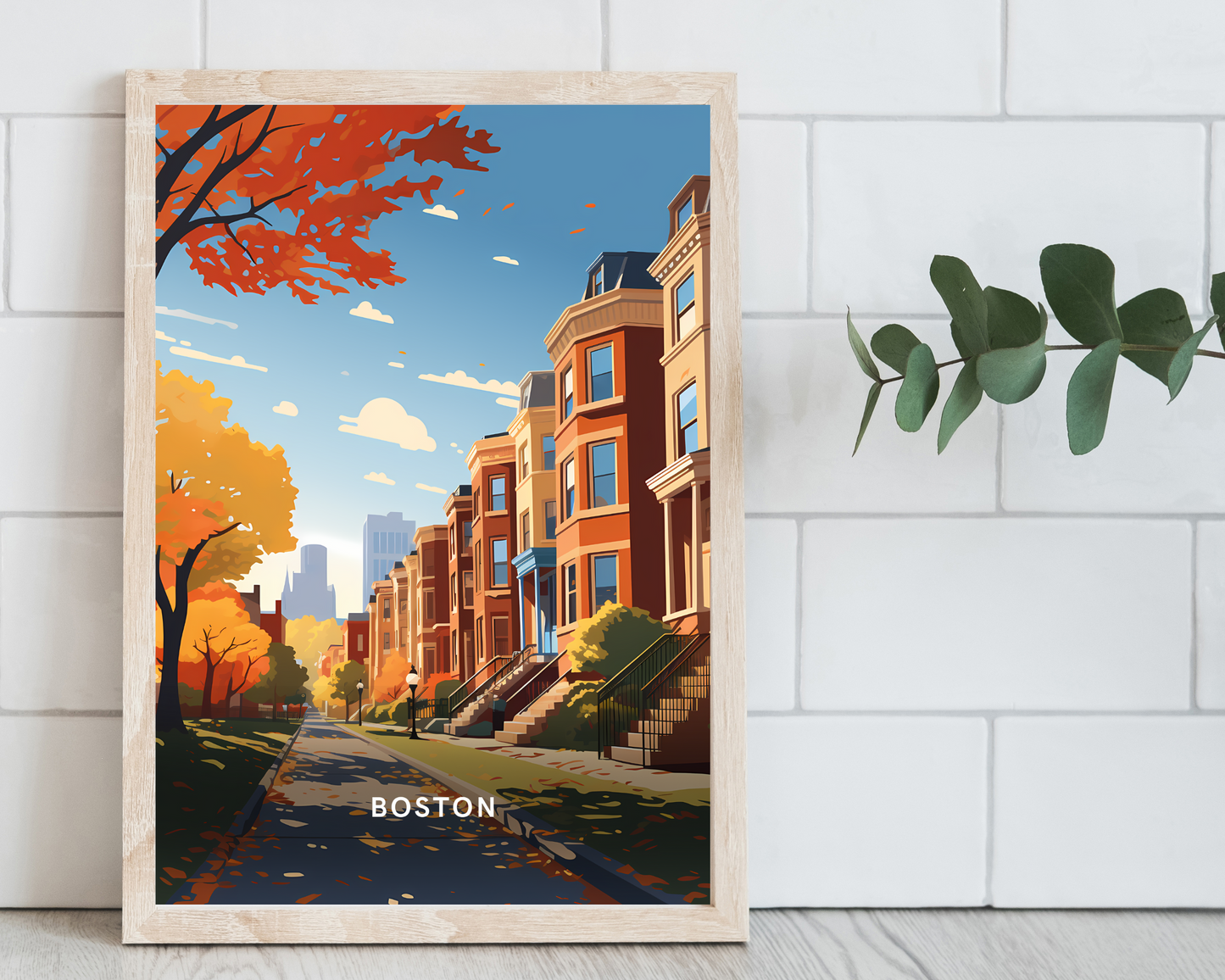 Boston Massachusetts Travel Poster Print - Pitchers Design