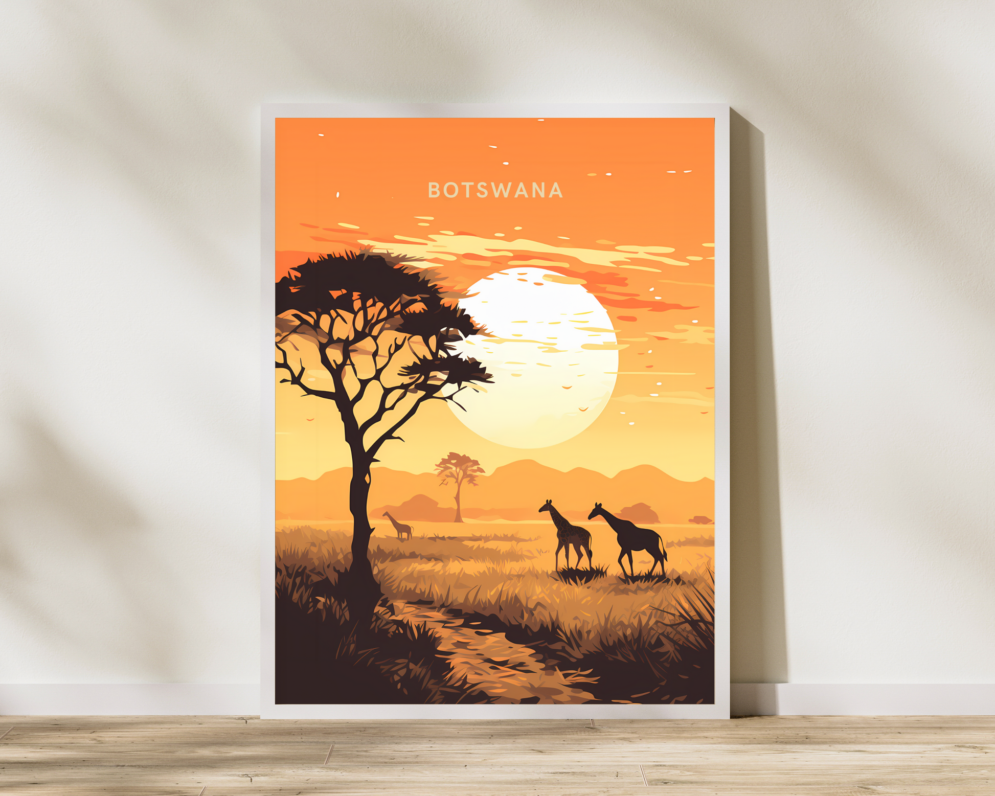 Botswana Okavango Delta Travel Poster Print - Pitchers Design