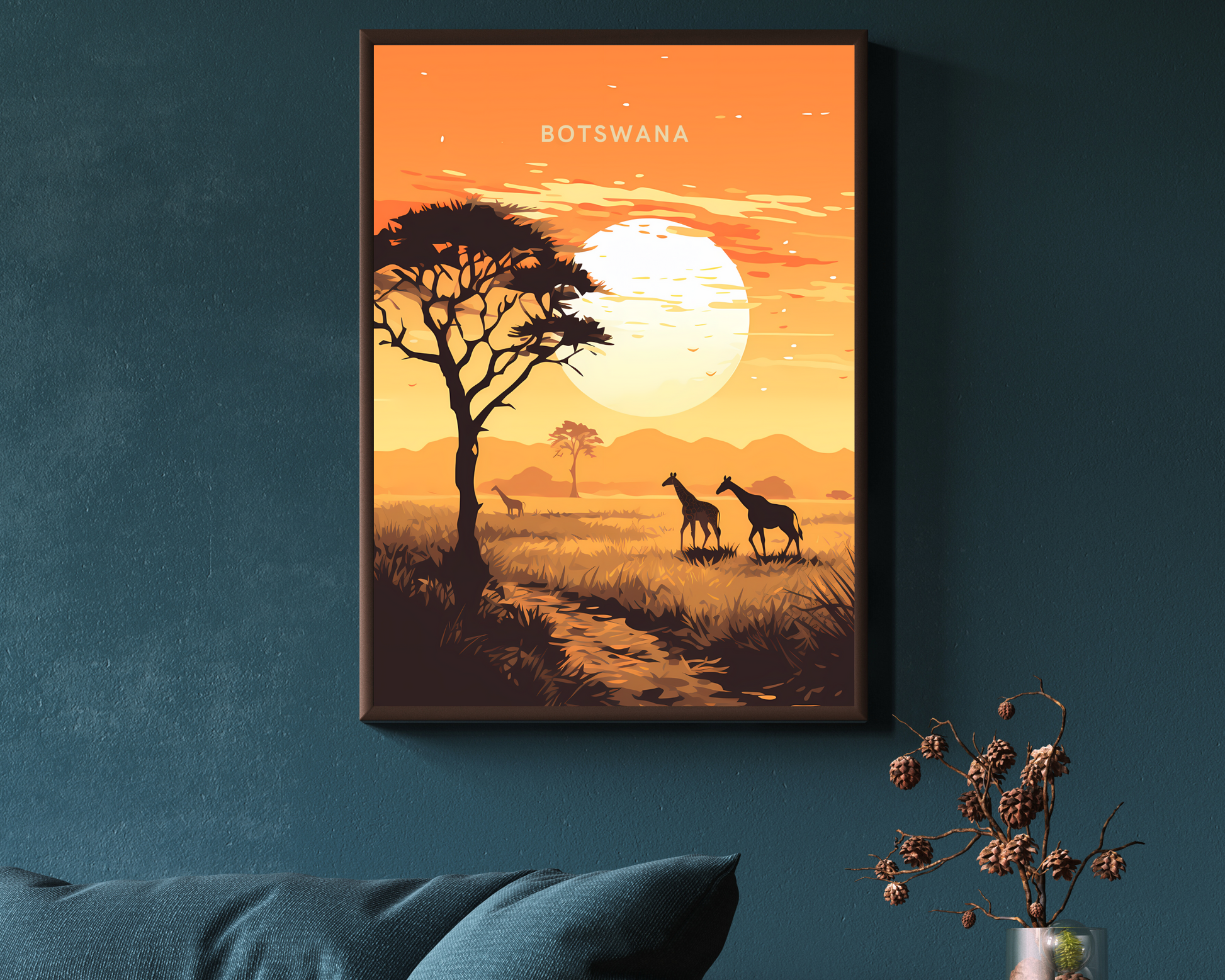 Botswana Okavango Delta Travel Poster Print - Pitchers Design