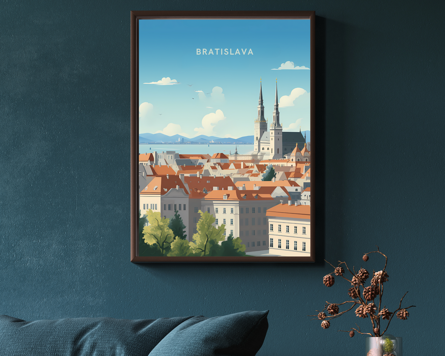 Bratislava Slovakia Travel Poster Print - Pitchers Design