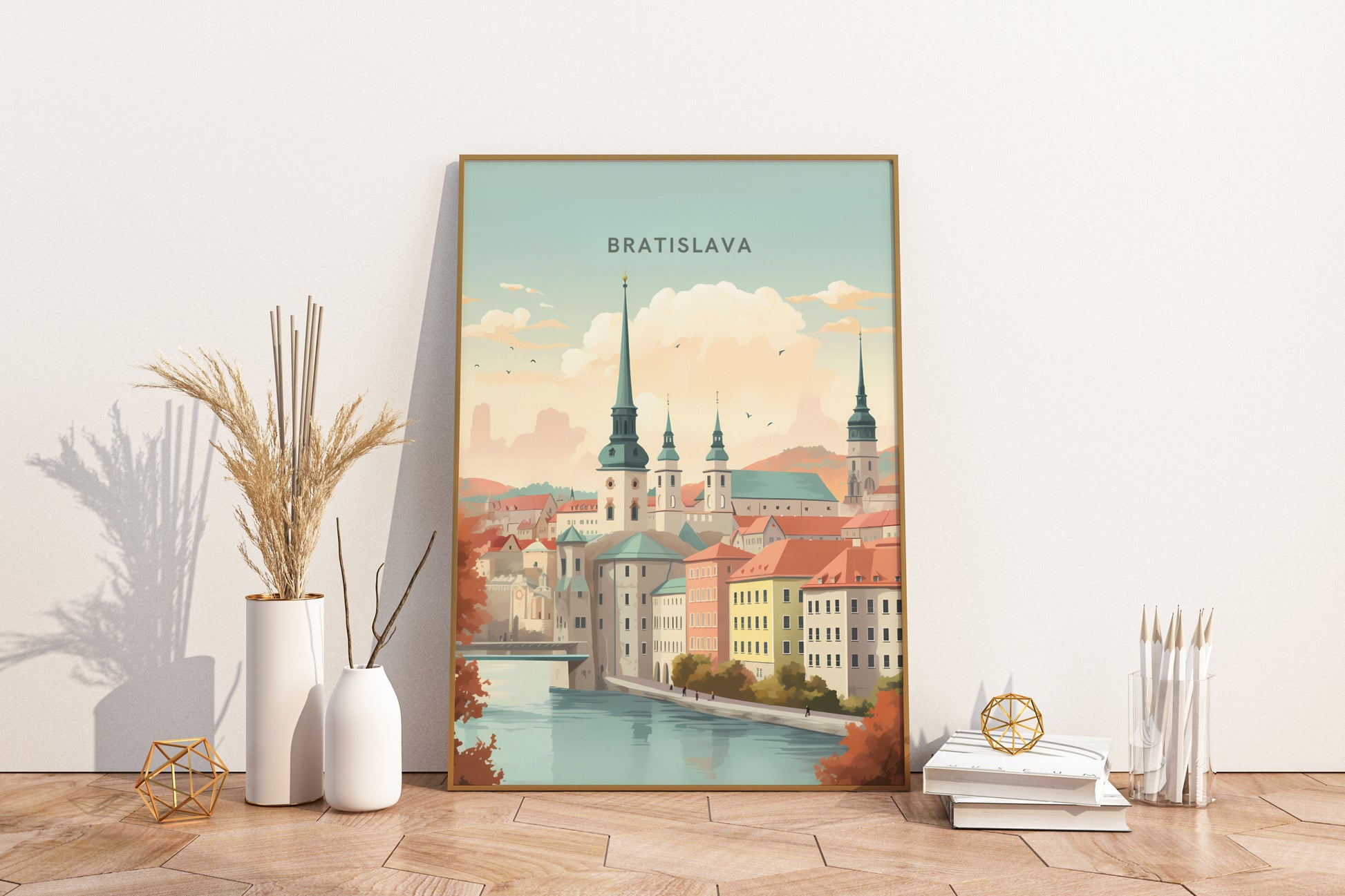 Bratislava Old Town Slovakia Travel Print Poster - Pitchers Design