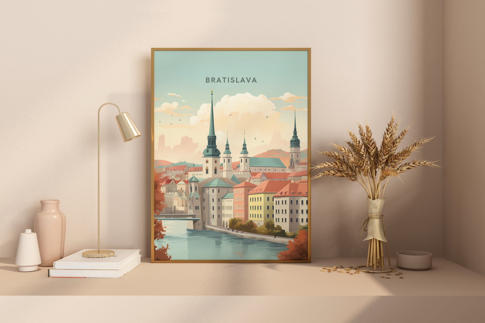 Bratislava Old Town Slovakia Travel Print Poster - Pitchers Design