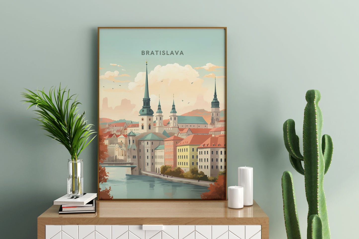 Bratislava Old Town Slovakia Travel Print Poster - Pitchers Design