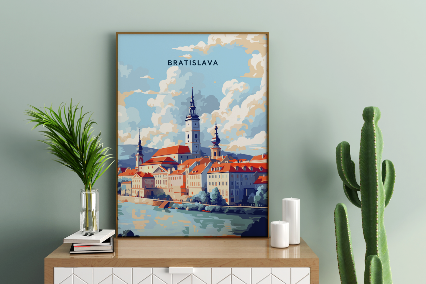 Póster de impresión de viaje de Bratislava Eslovaquia