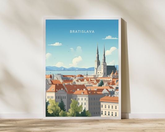 Bratislava Slovakia Travel Poster Print - Pitchers Design