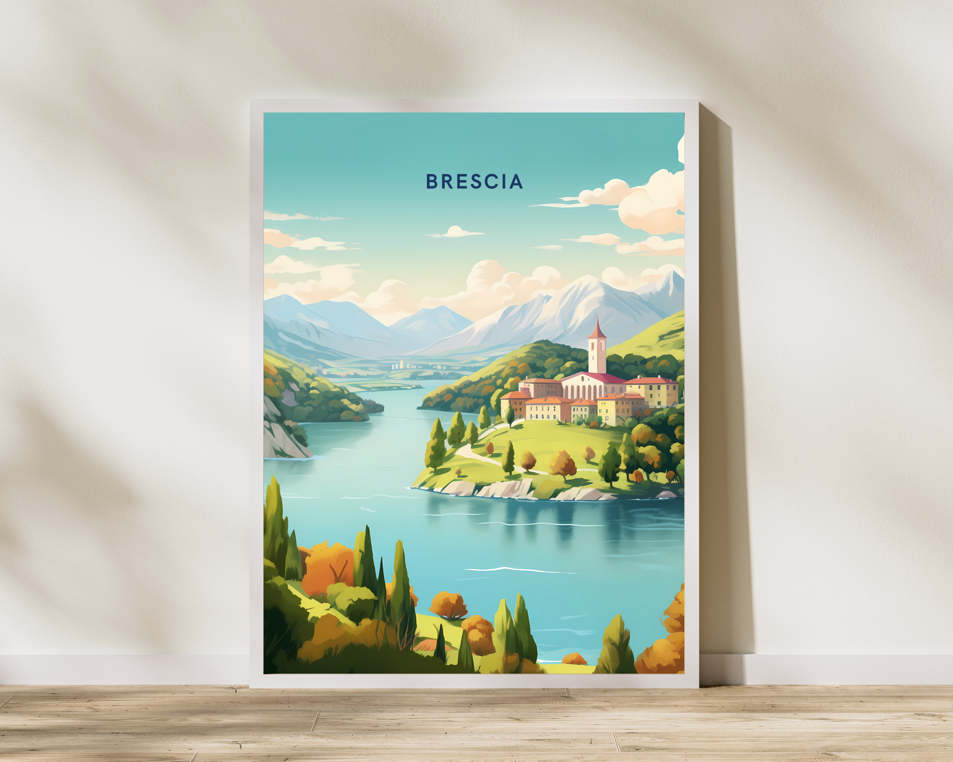 Brescia Italy Travel Poster Print - Pitchers Design