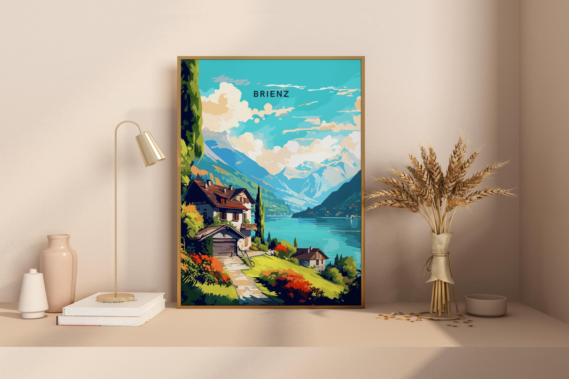 Brienz Switzerland Travel Print Poster - Pitchers Design