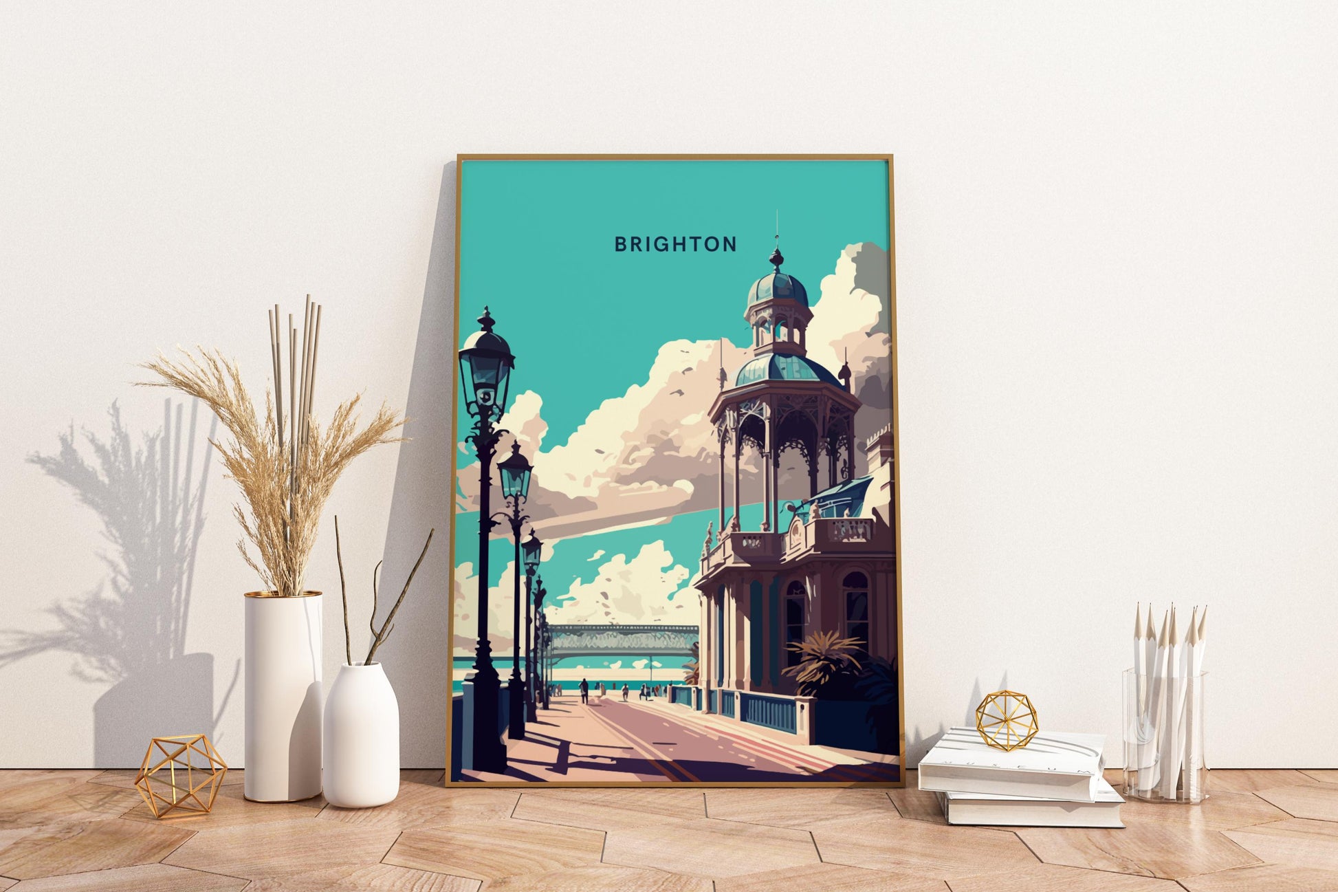 Brighton Pier UK England Travel Print Poster - Pitchers Design