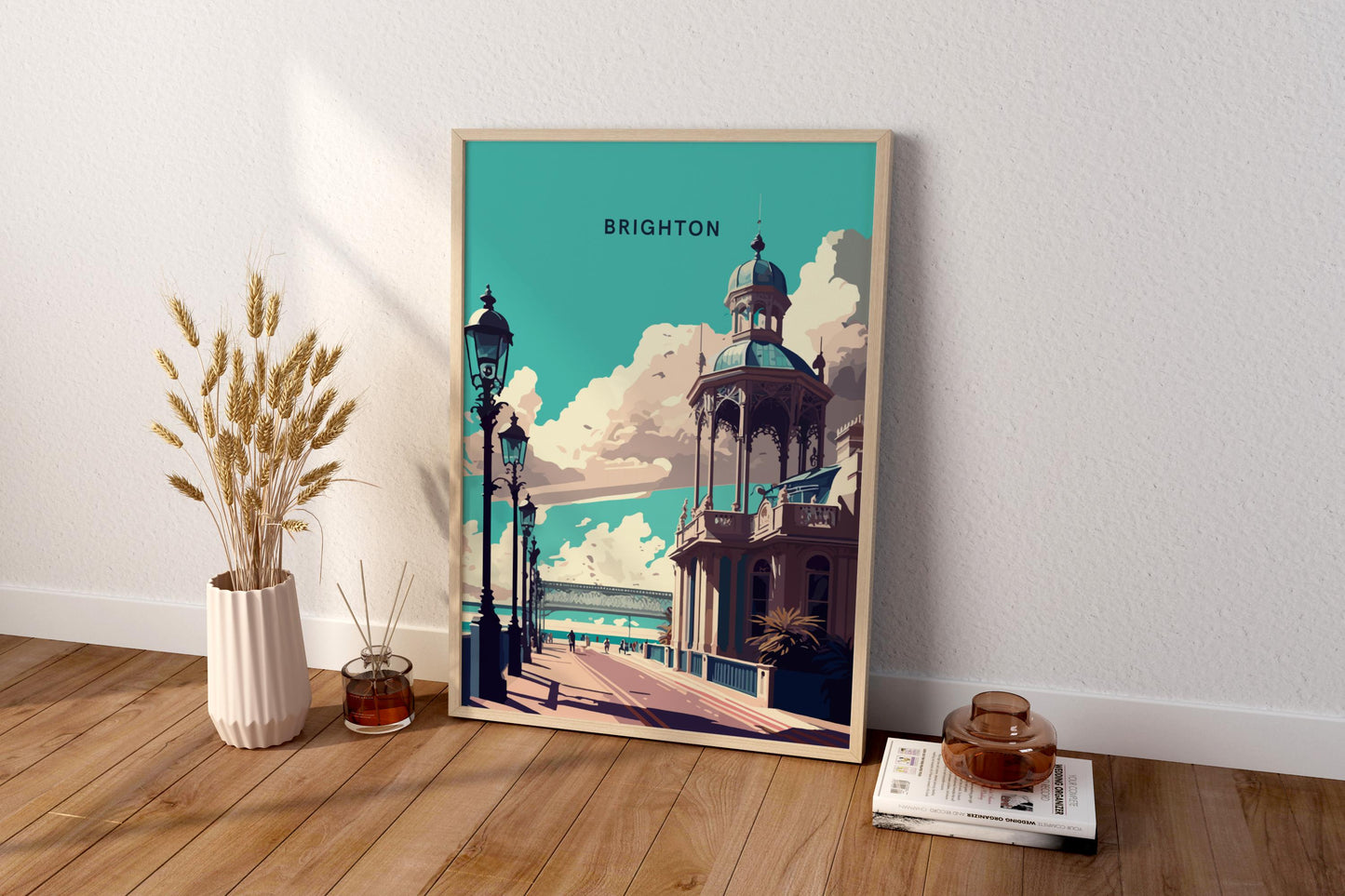 Brighton Pier UK England Travel Print Poster - Pitchers Design