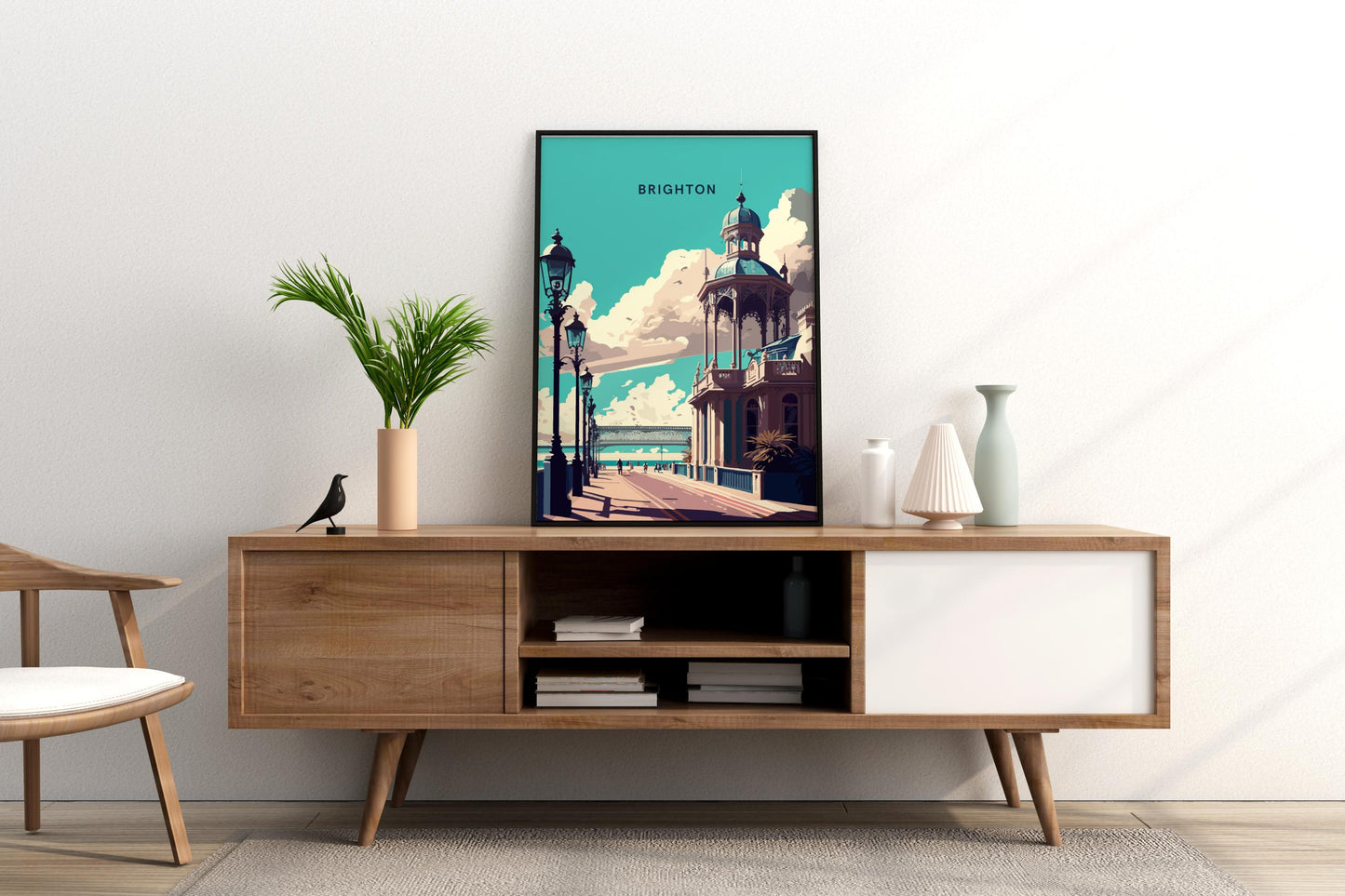 Brighton Pier UK England Travel Print Poster - Pitchers Design