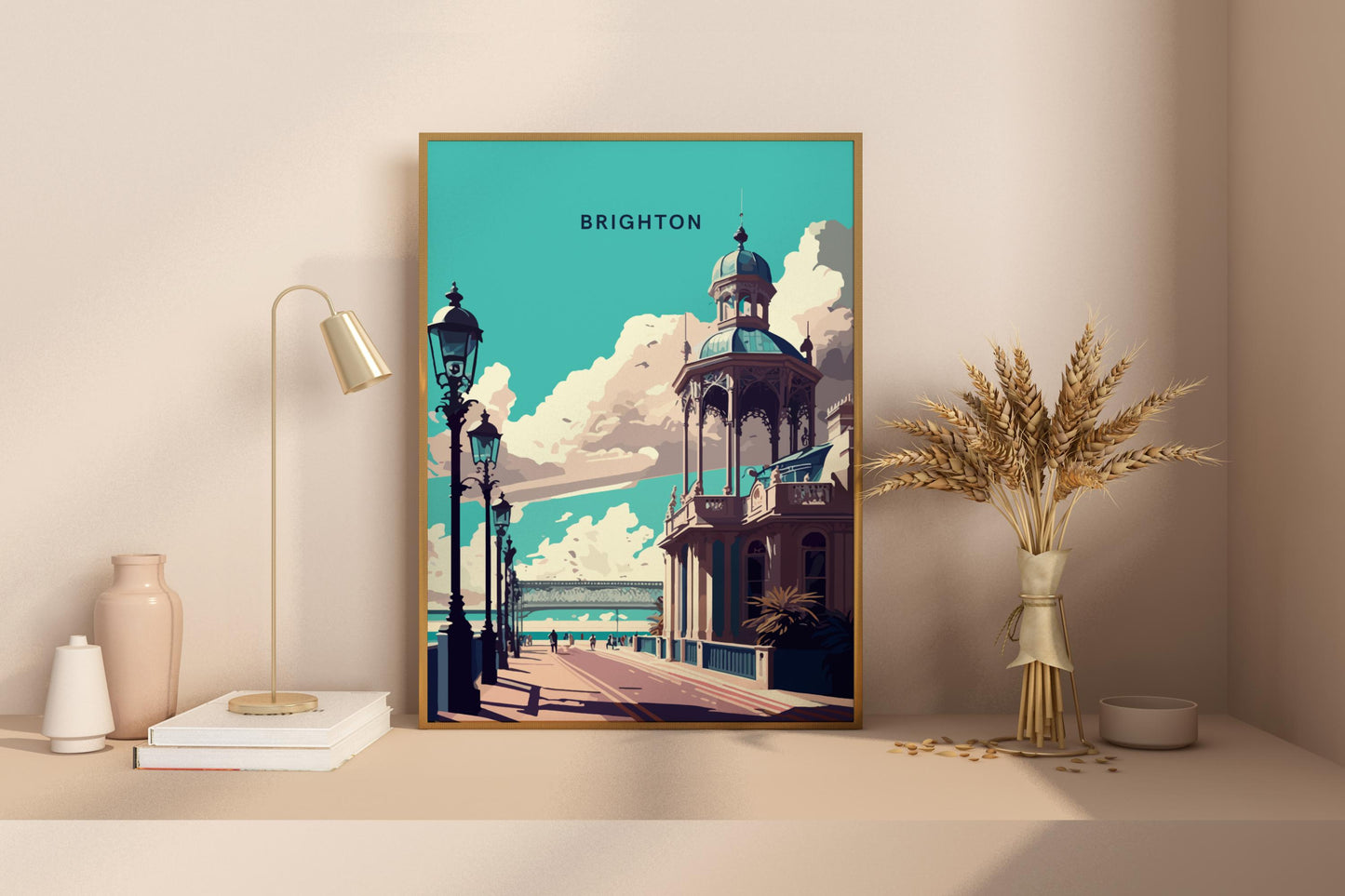 Brighton Pier UK England Travel Print Poster - Pitchers Design