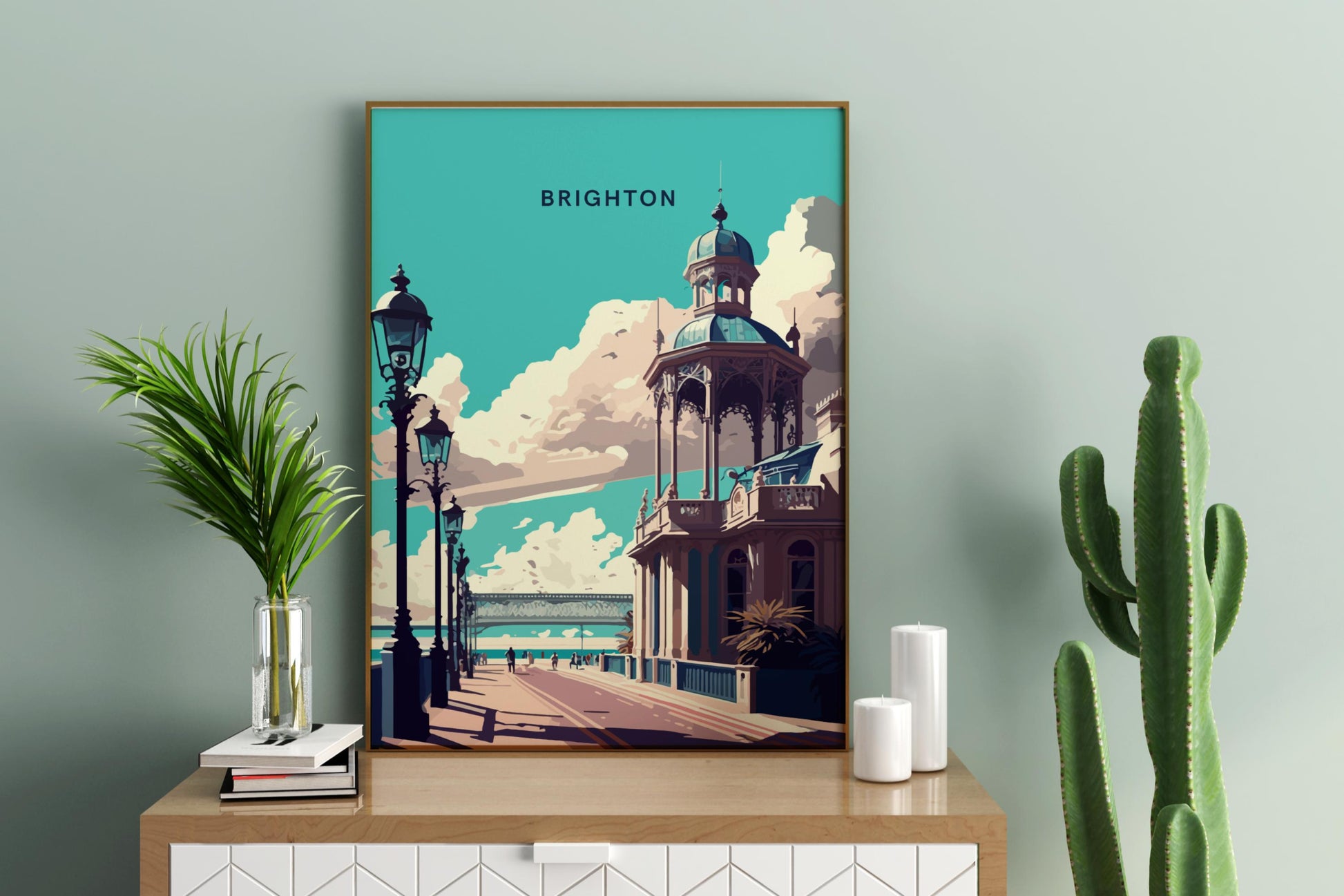 Brighton Pier UK England Travel Print Poster - Pitchers Design