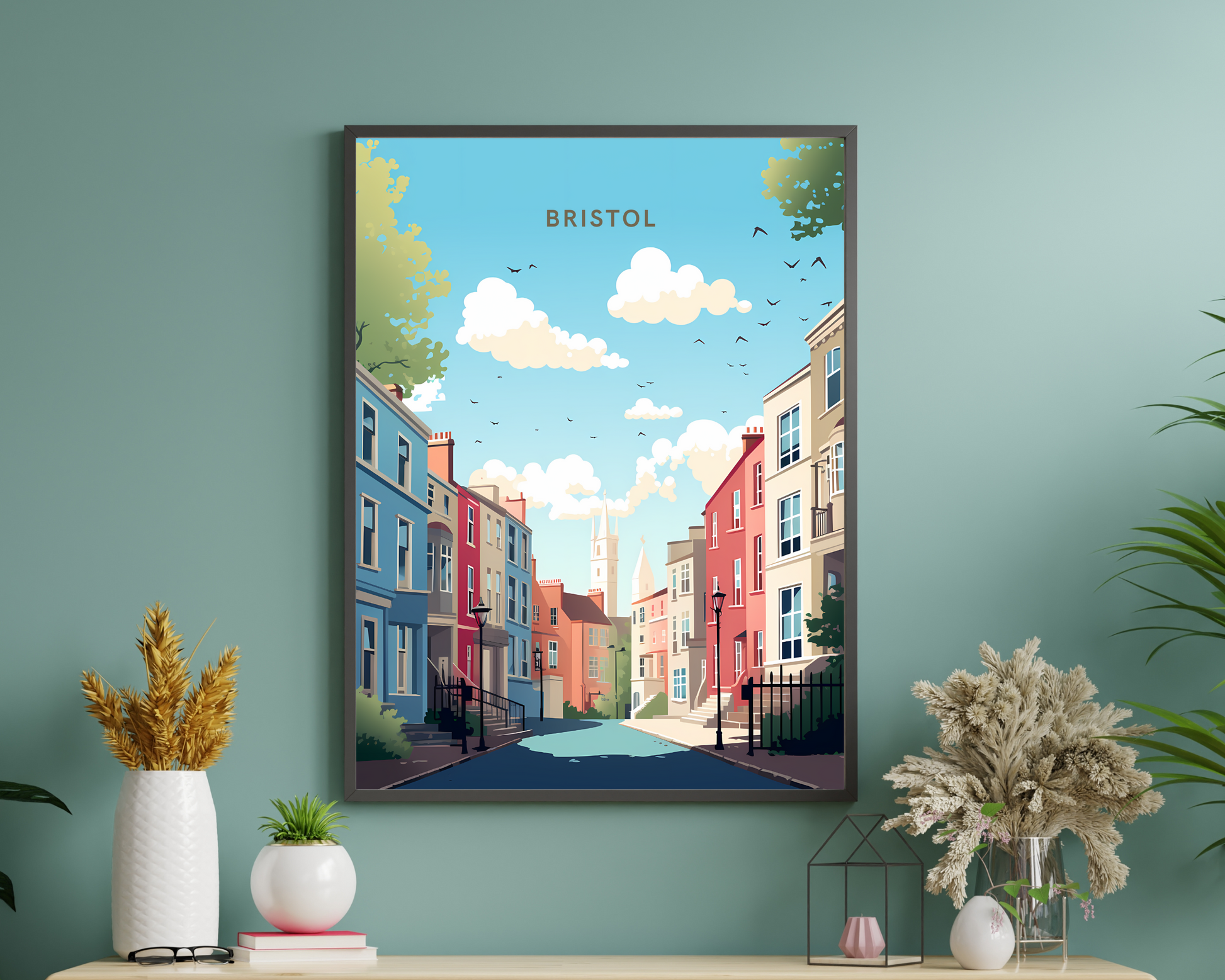 Bristol England Travel Poster Print - Pitchers Design