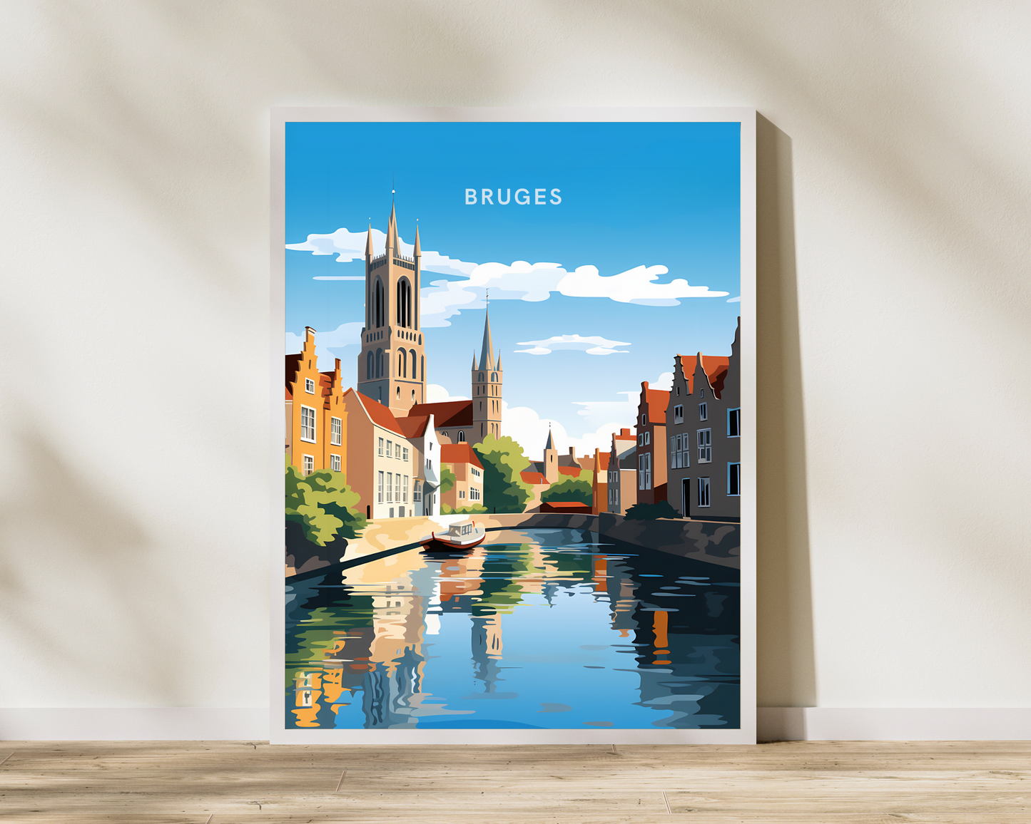 Bruges Belgium Travel Poster Print - Pitchers Design