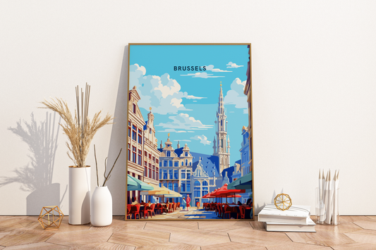 Brussels Belgium Travel Print Poster