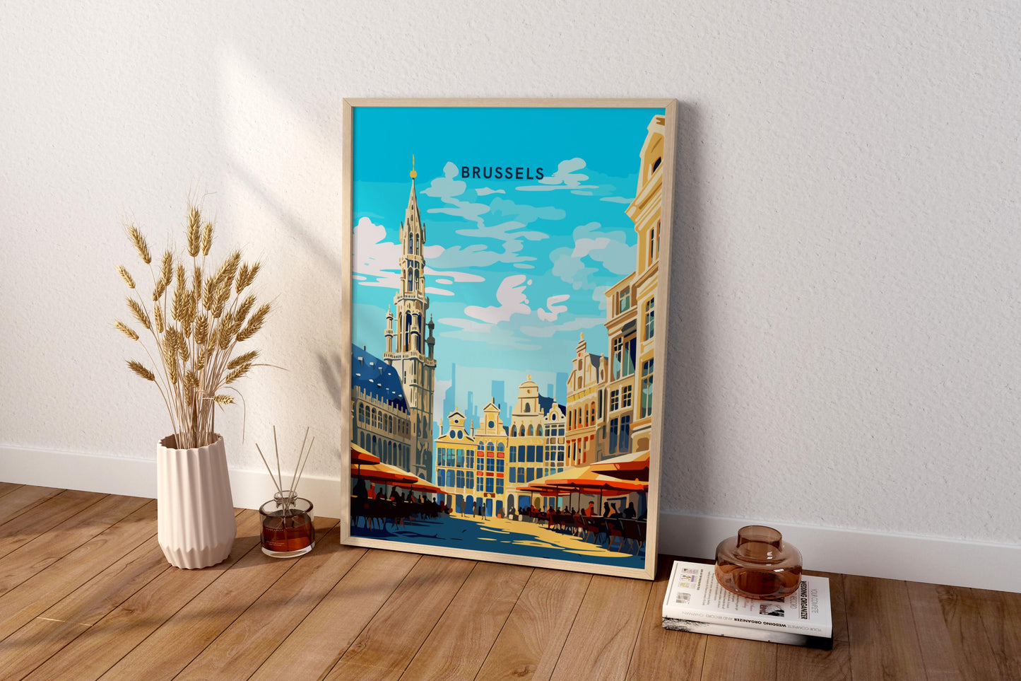 Brussels City Centre Belgium Travel Print Poster - Pitchers Design