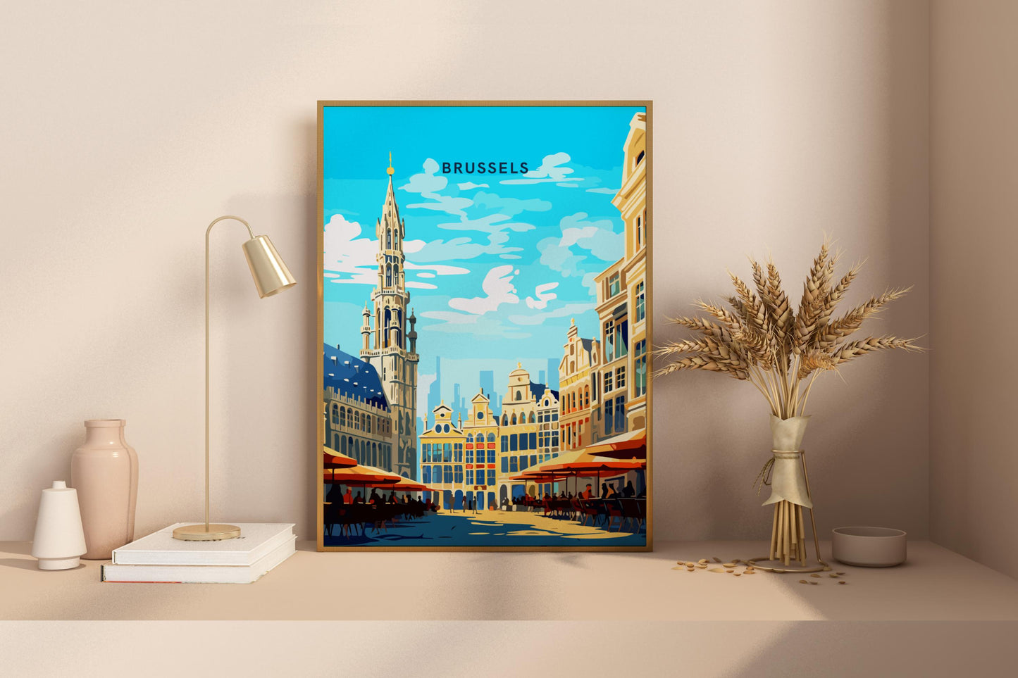 Brussels City Centre Belgium Travel Print Poster - Pitchers Design