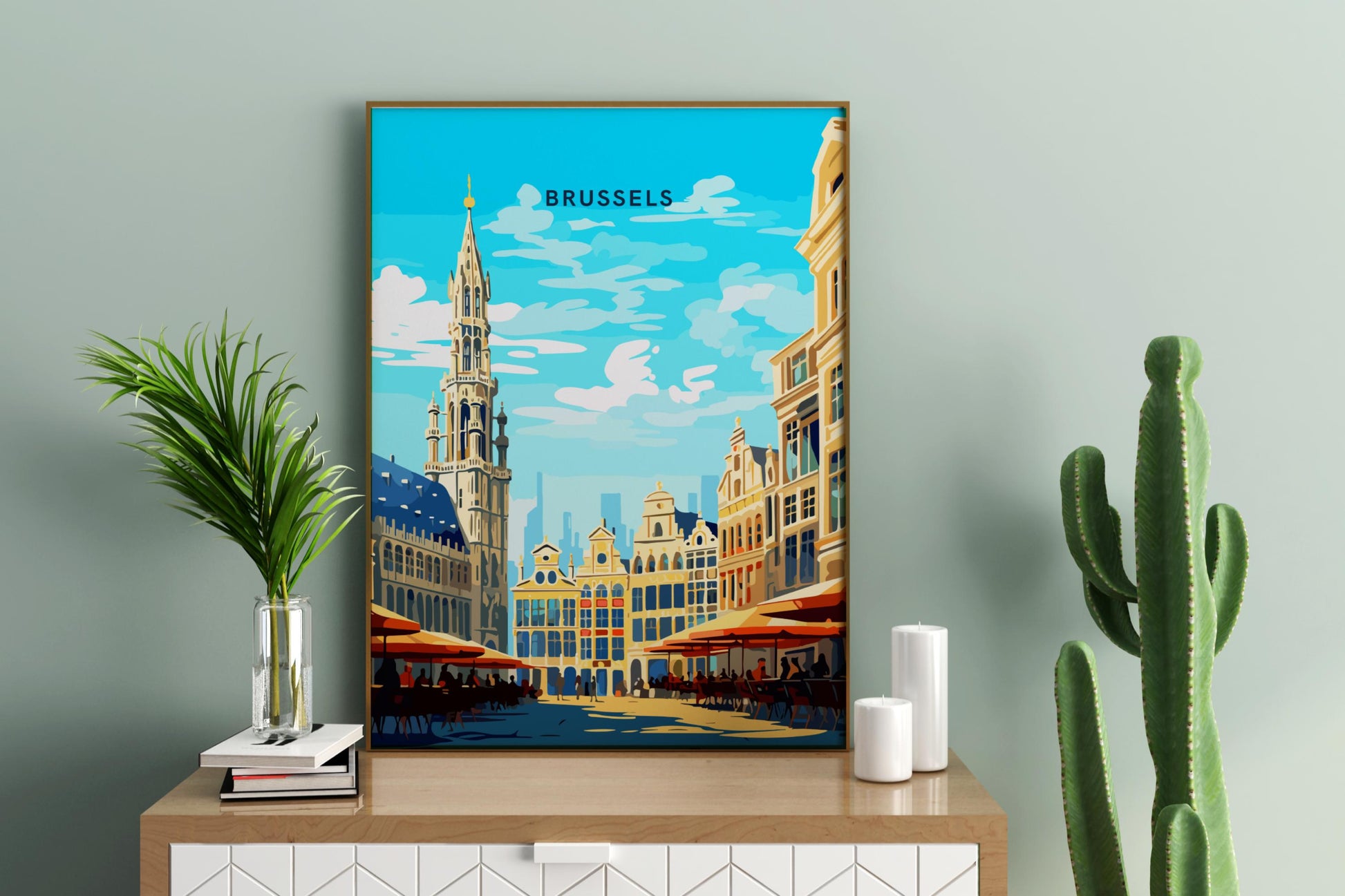 Brussels City Centre Belgium Travel Print Poster - Pitchers Design