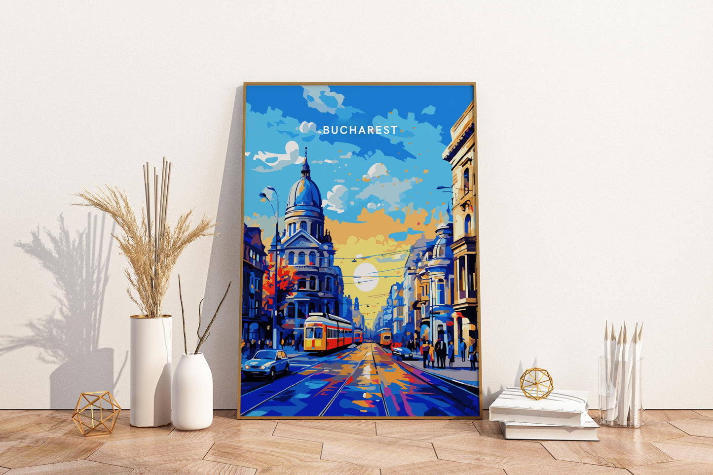 Bucharest Romania Travel Print Poster - Pitchers Design