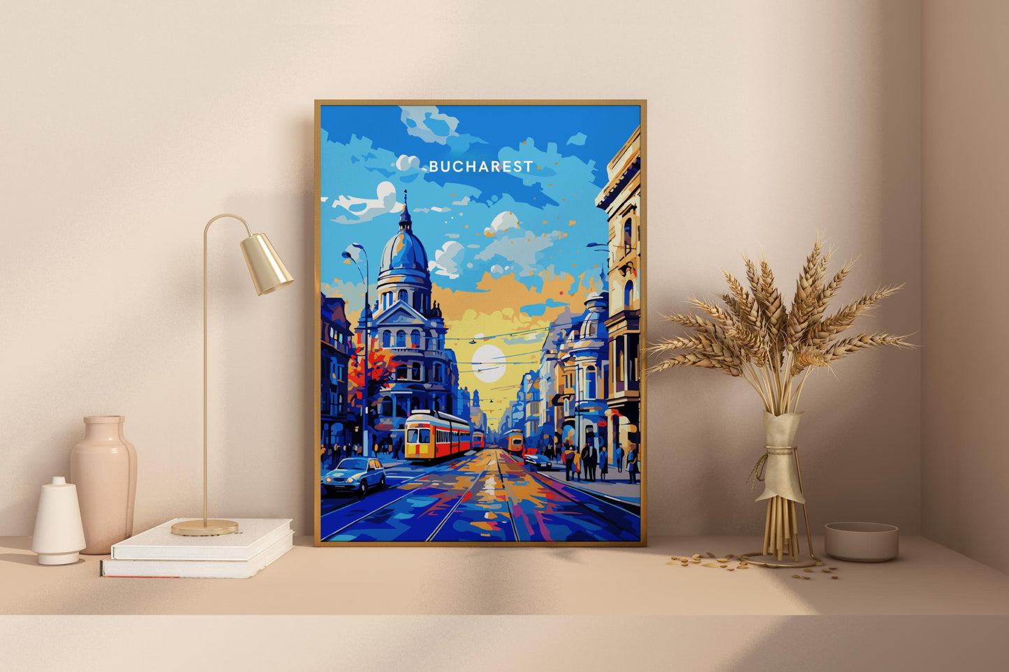 Bucharest Romania Travel Print Poster - Pitchers Design