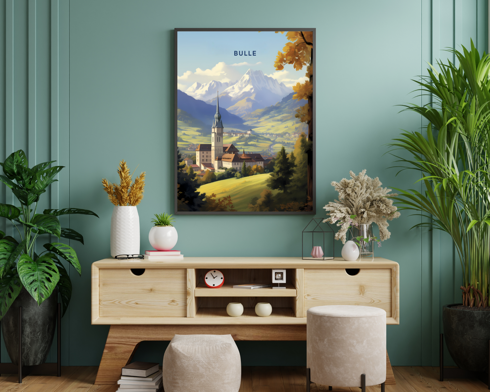 Bulle Switzerland Travel Poster Print - Pitchers Design