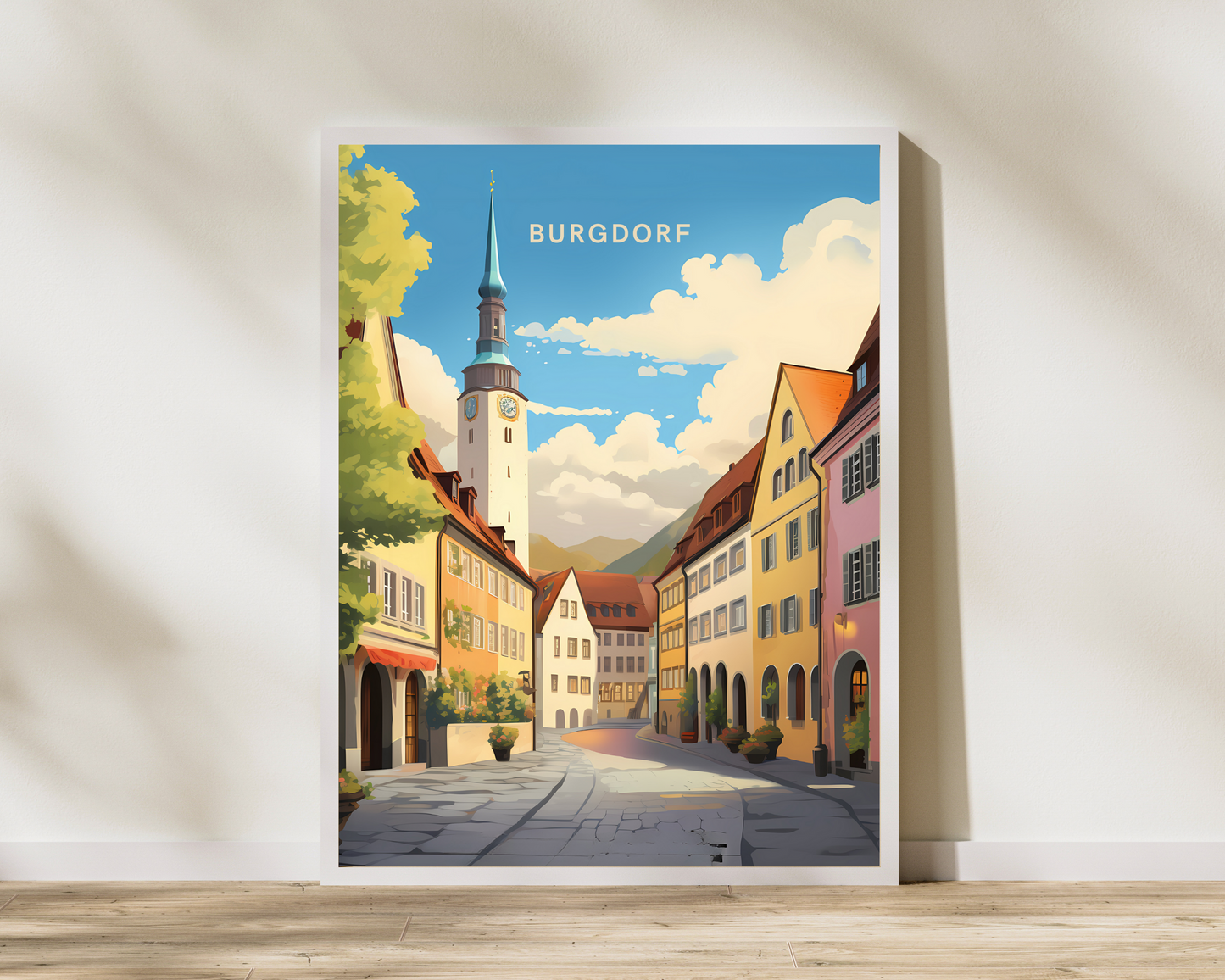 Burgdorf Switzerland Travel Poster Print - Pitchers Design