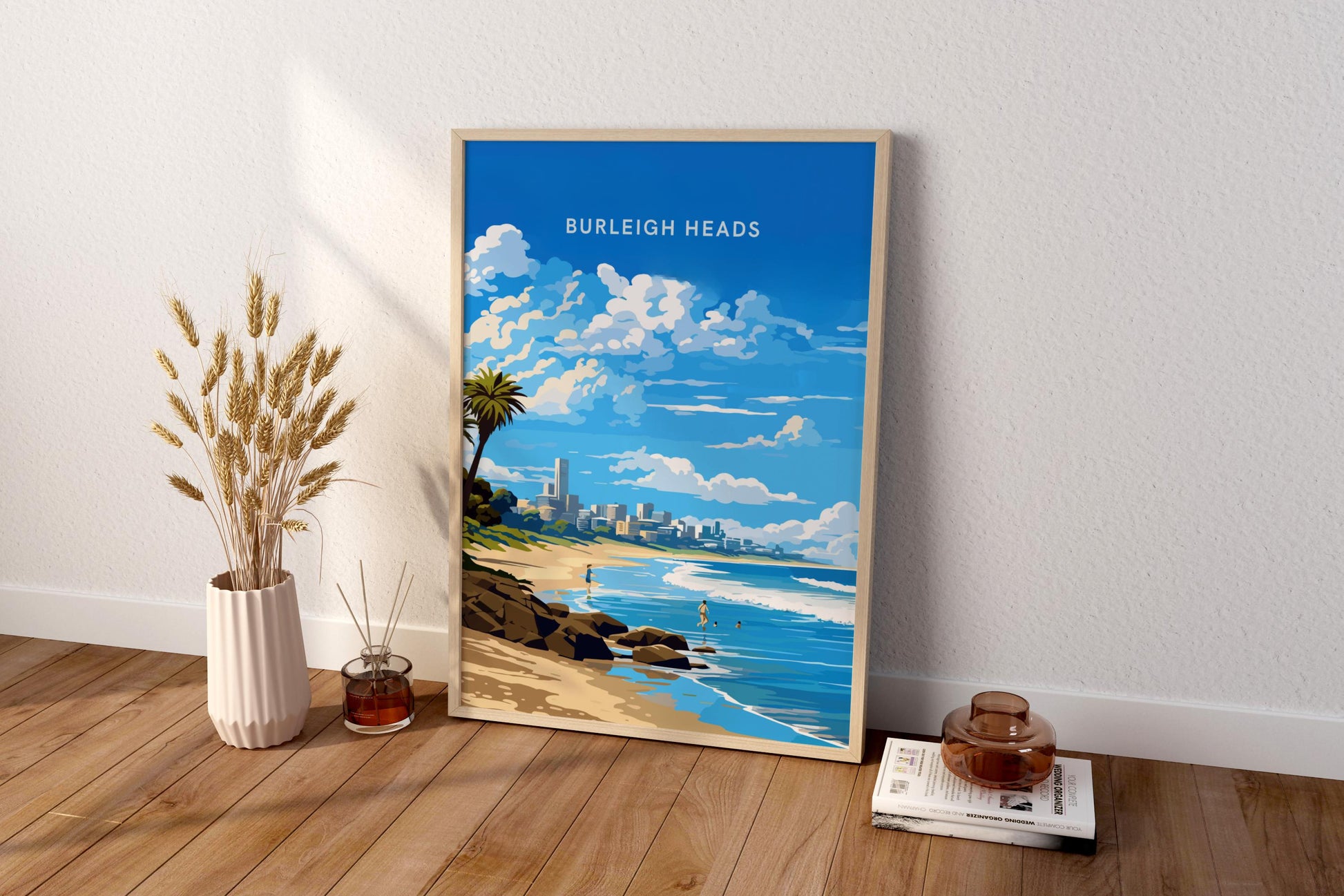 Burleigh Heads Queensland Australia Travel Print Poster - Pitchers Design