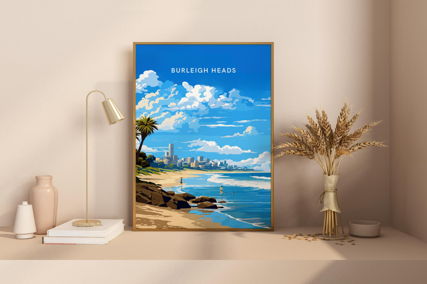 Burleigh Heads Queensland Australia Travel Print Poster - Pitchers Design