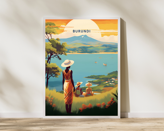 Burundi Print Travel Poster Print - Pitchers Design