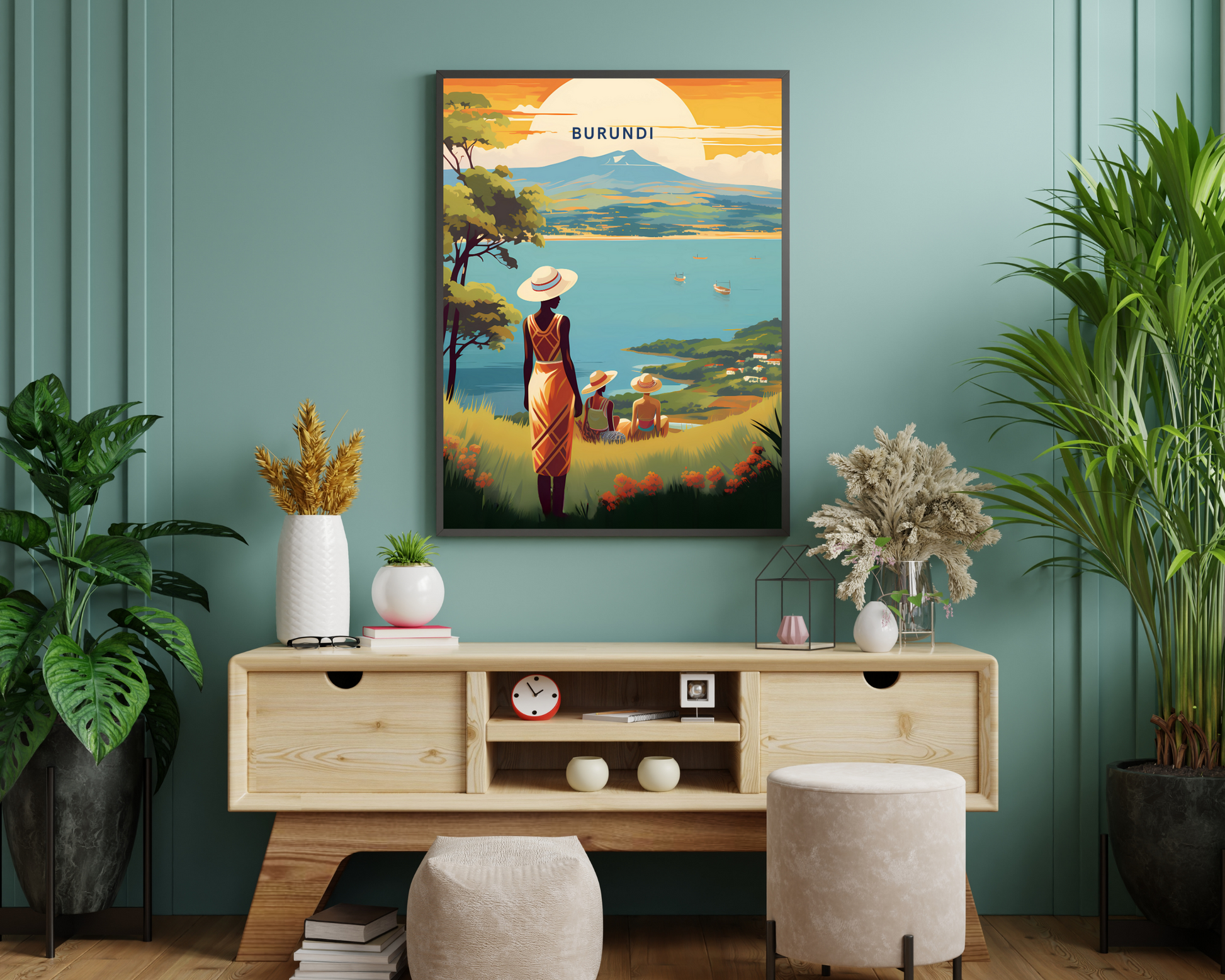 Burundi Print Travel Poster Print - Pitchers Design