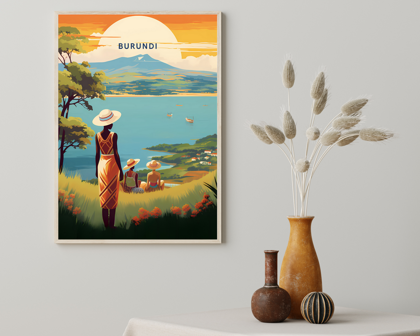 Burundi Print Travel Poster Print - Pitchers Design