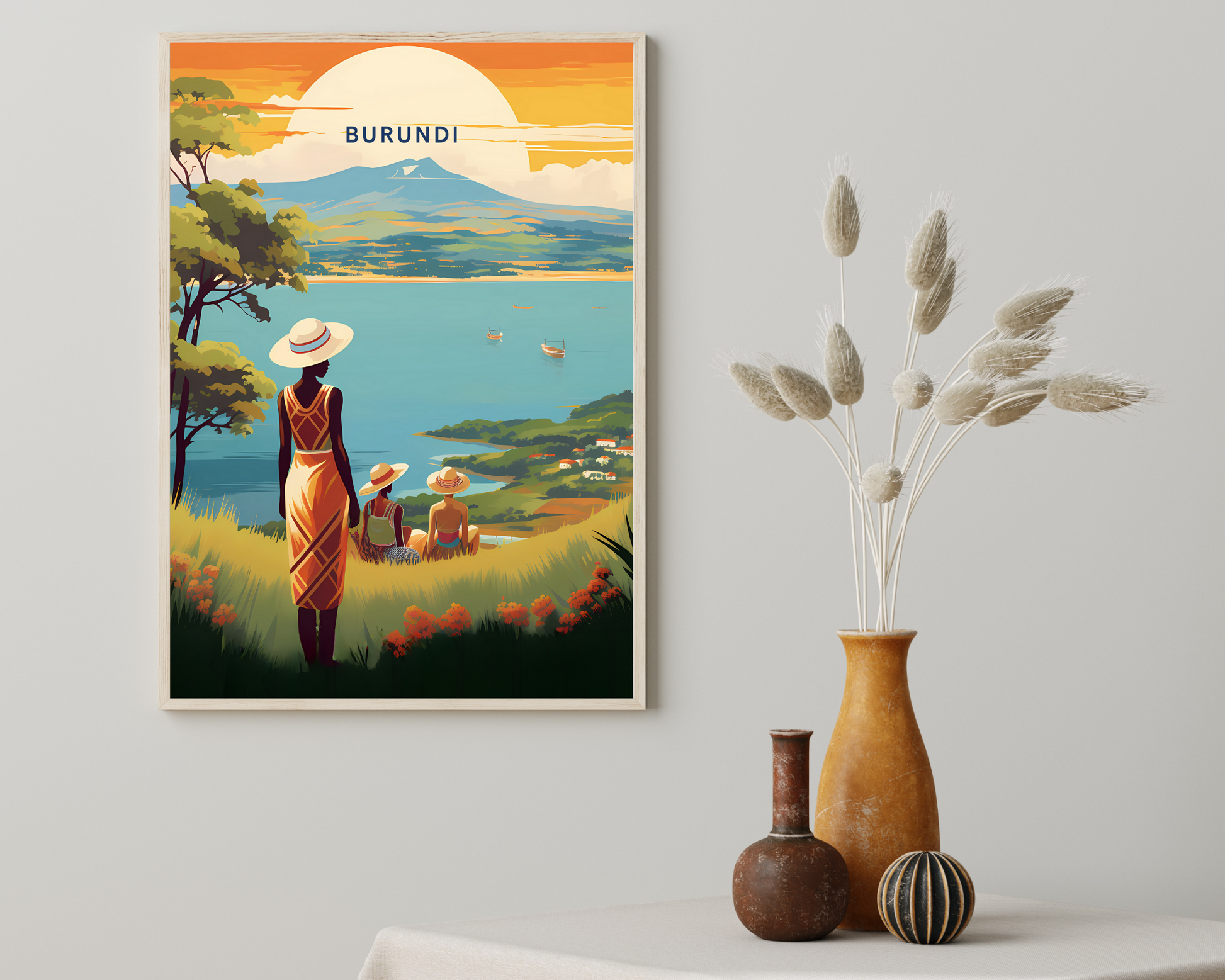 Burundi Print Travel Poster Print - Pitchers Design