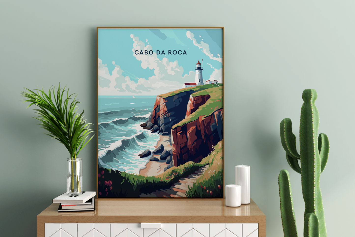 Cabo da Roca Portugal Affiche imprimée de voyage