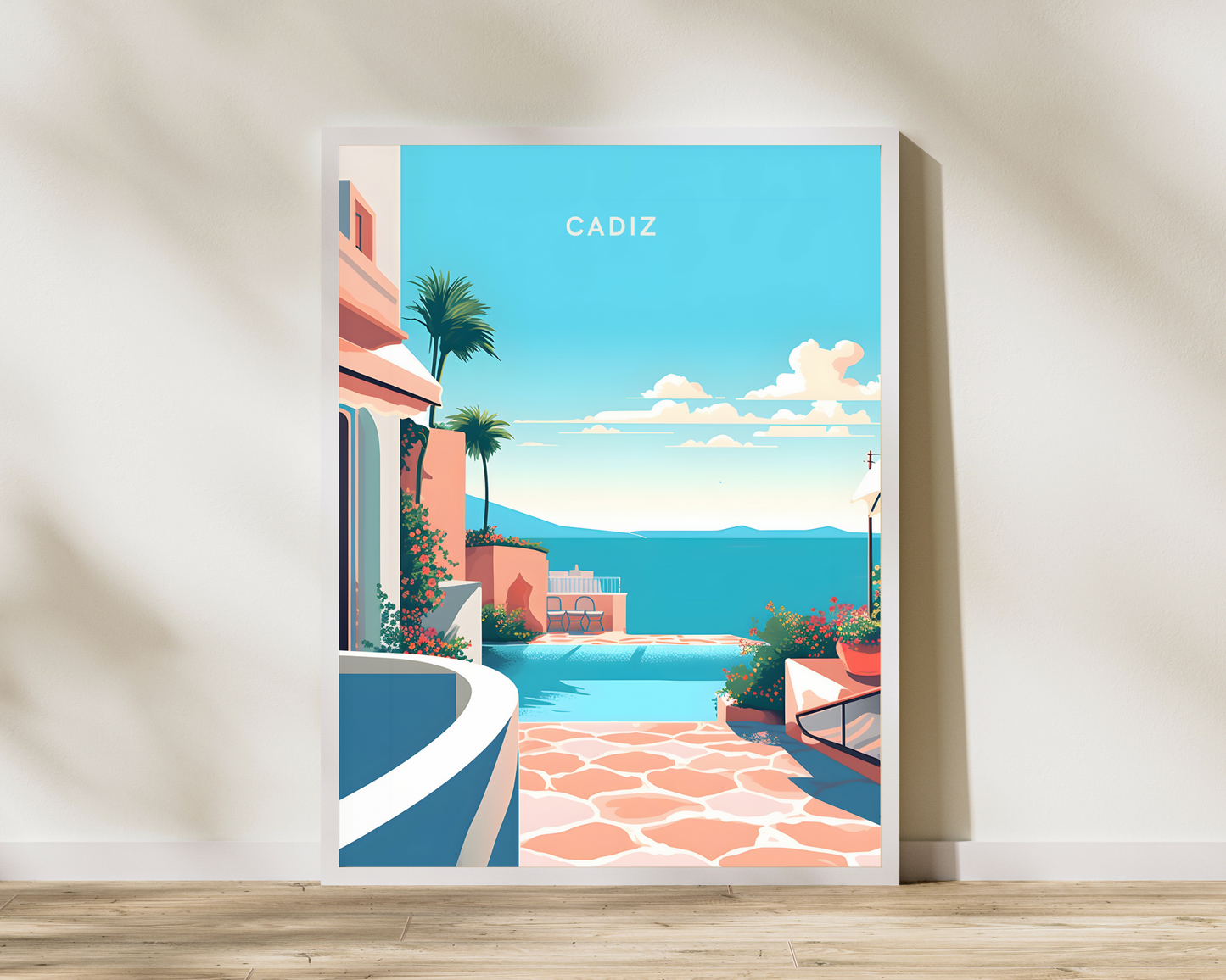 Cadiz Spain Travel Poster Print - Pitchers Design