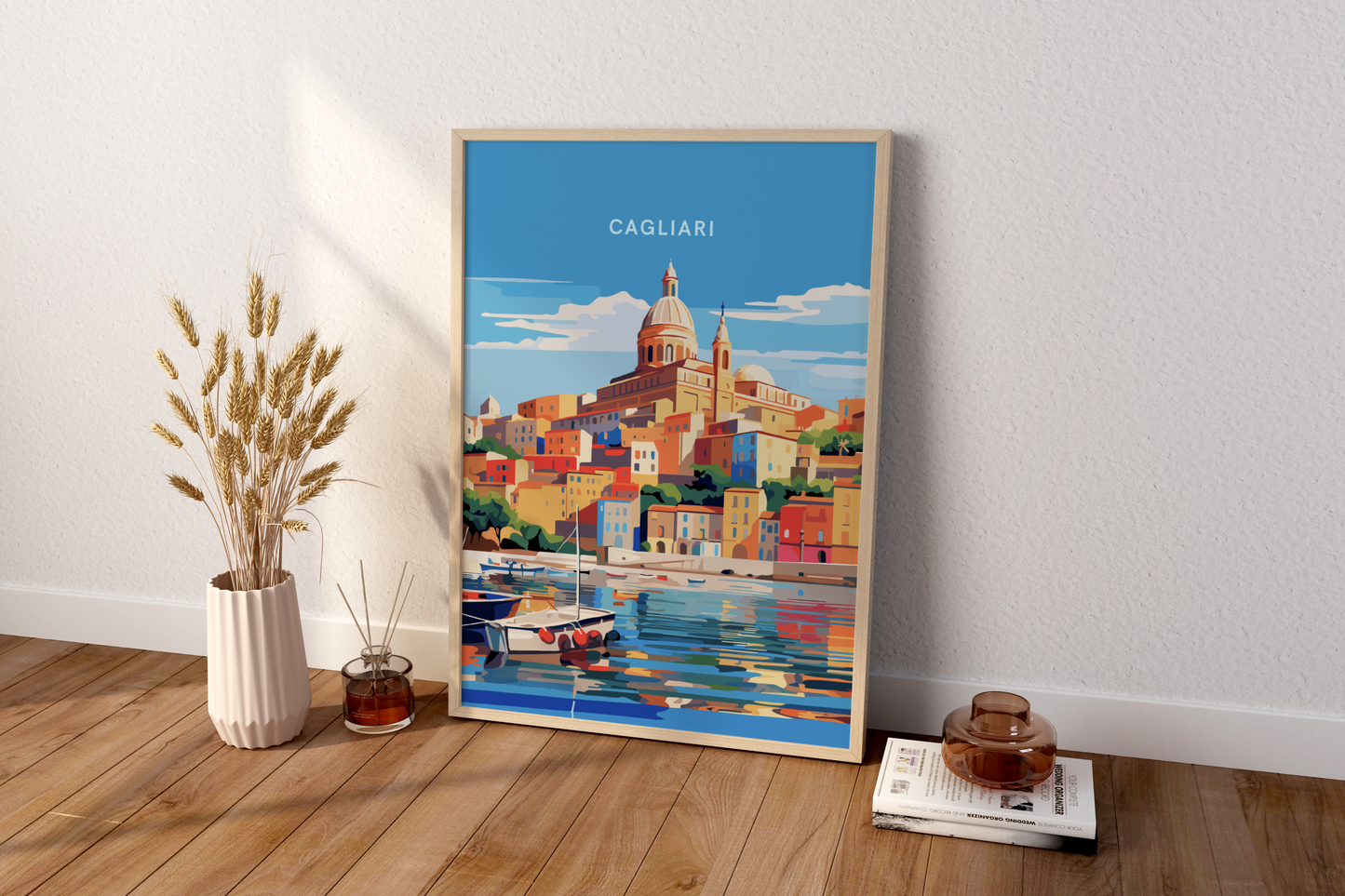 Affiche de voyage imprimée de Cagliari Sardaigne Italie