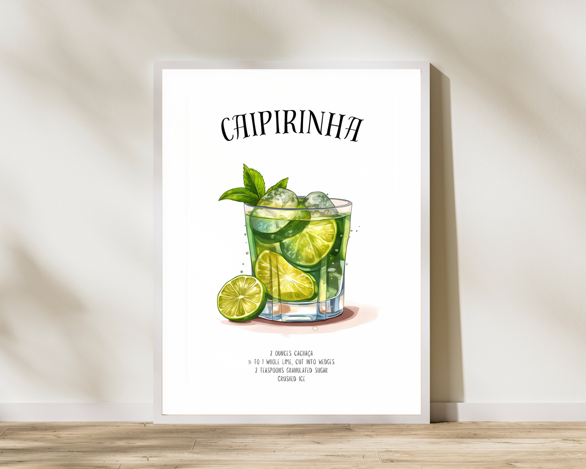 Caipirinha Cocktail Print Poster - Pitchers Design