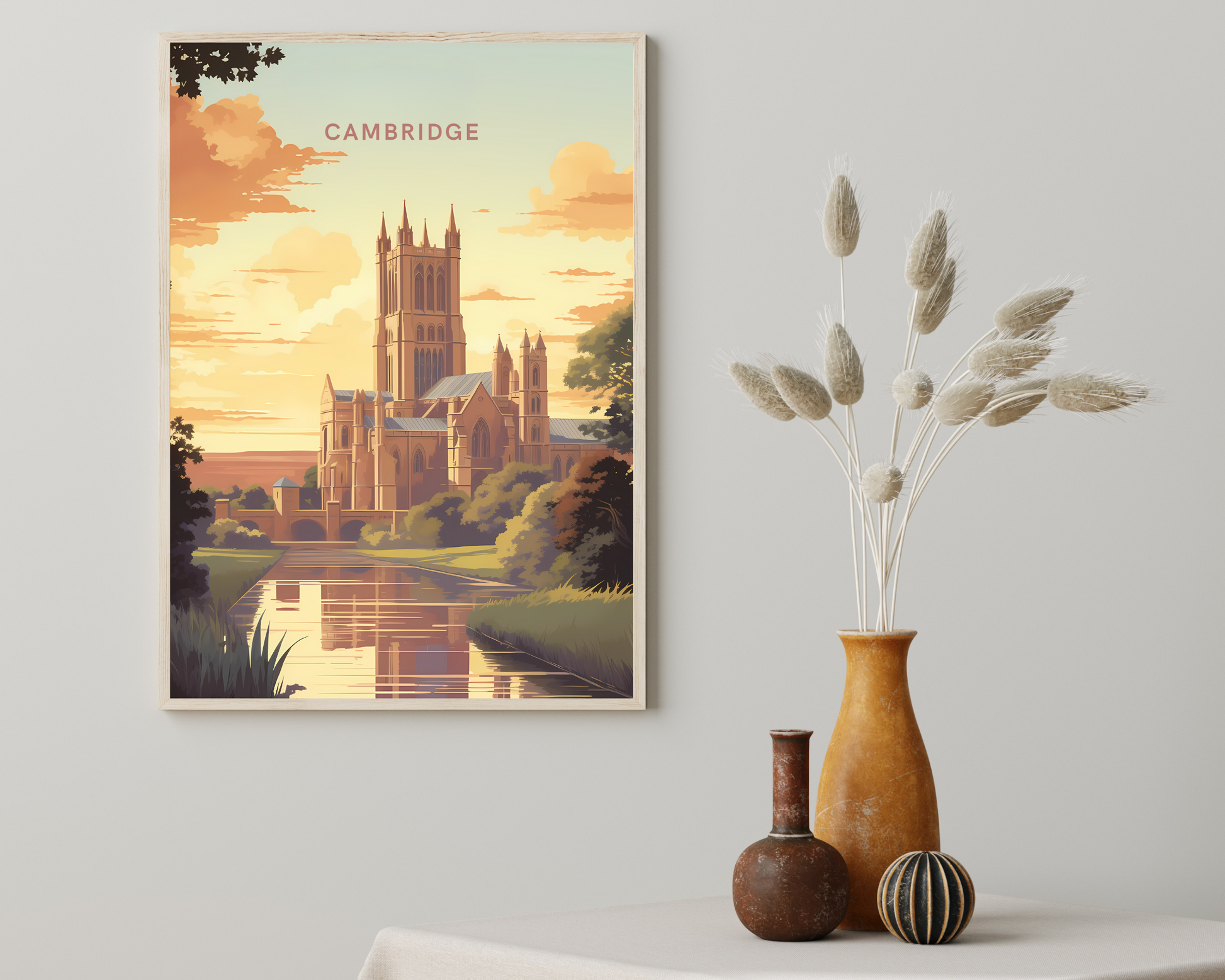 King's College Chapel Cambridge England Travel Poster Print - Pitchers Design