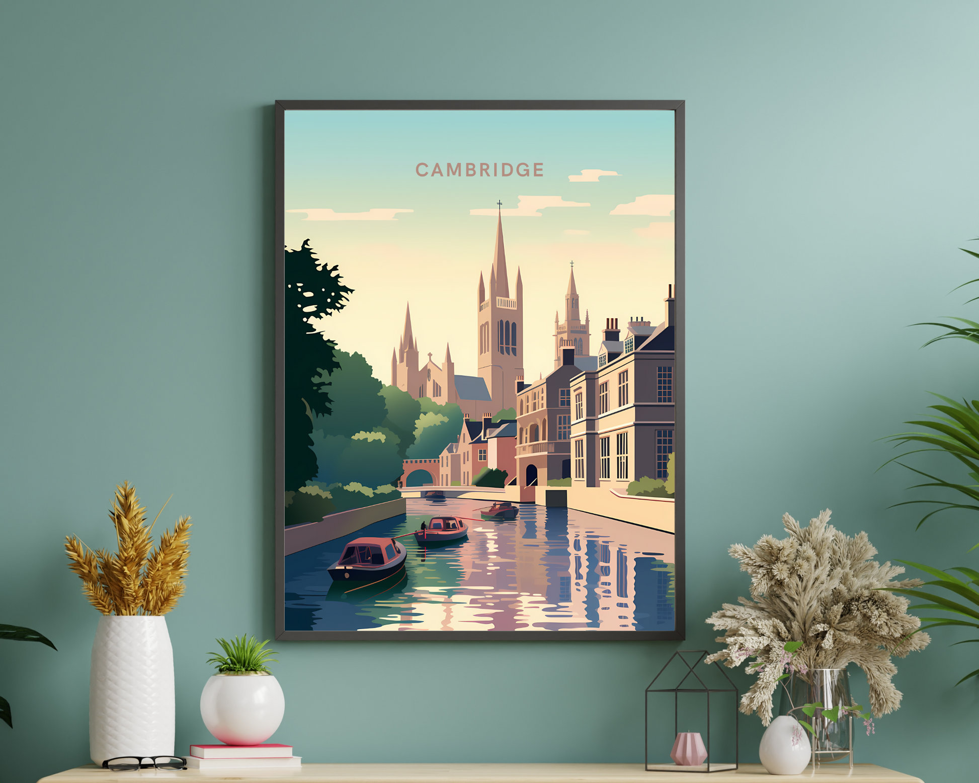 Cambridge England Travel Poster Print - Pitchers Design