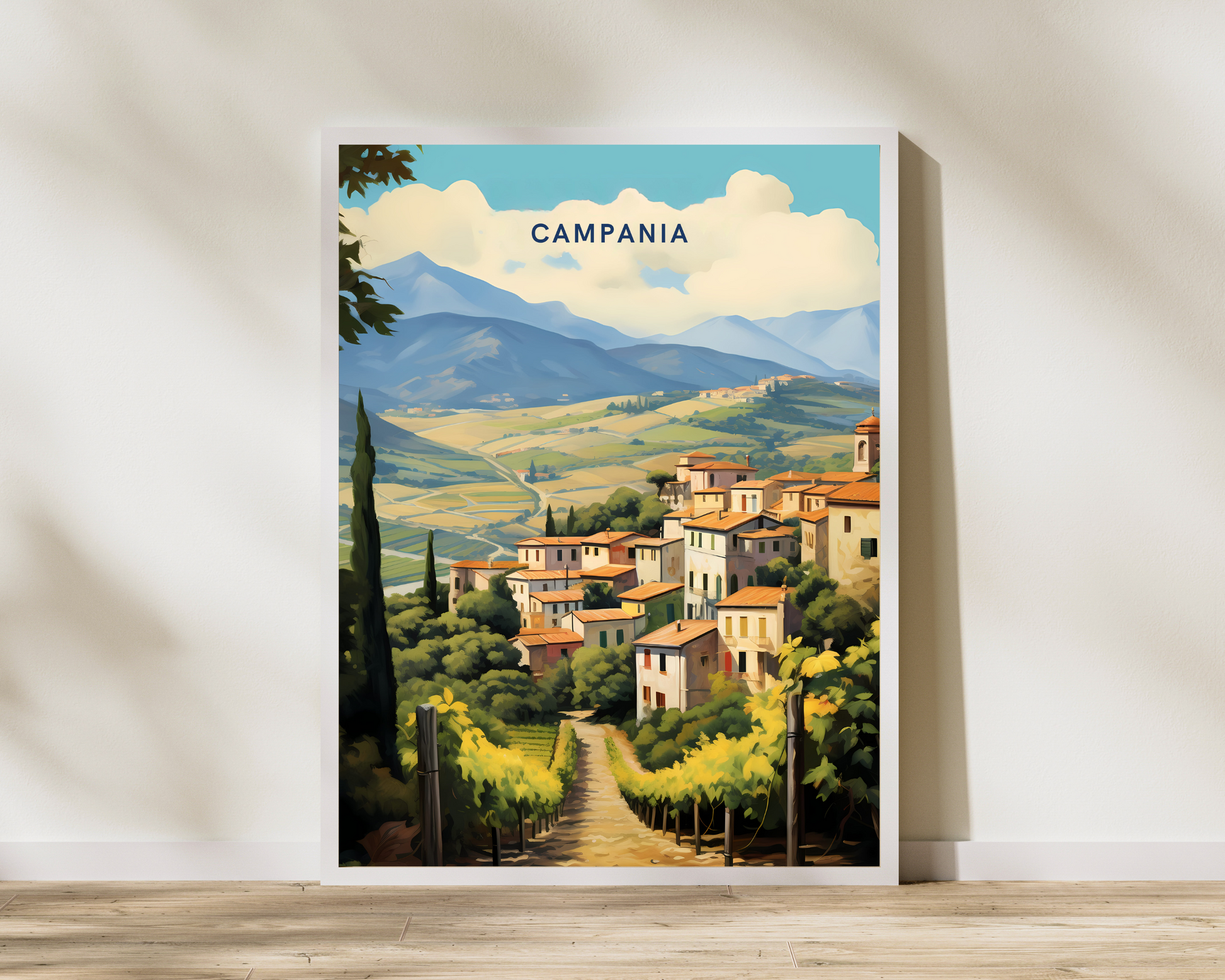 Campania Italy Travel Poster Print - Pitchers Design